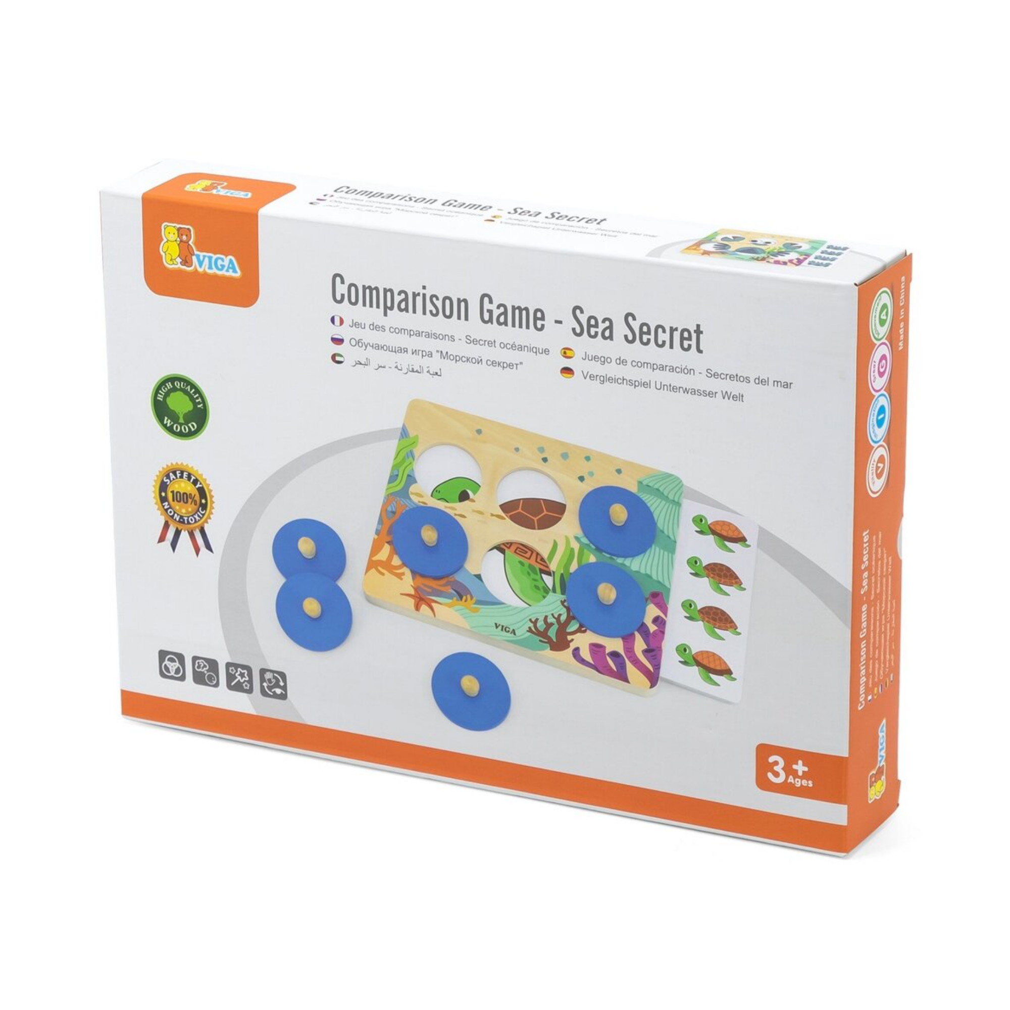 أسرار البحر فيجا، لغز ميكس آند ماتش، 10 قطع بمقبض، لعبة مونتيسوري الخشبية، تنمي المهارات الحسية والإدراكية والحركية الدقيقة، لعبة تعليمية للأطفال غير سامة وصديقة للبيئة، مناسبة للأطفال من سن 3 سنوات فما فوق