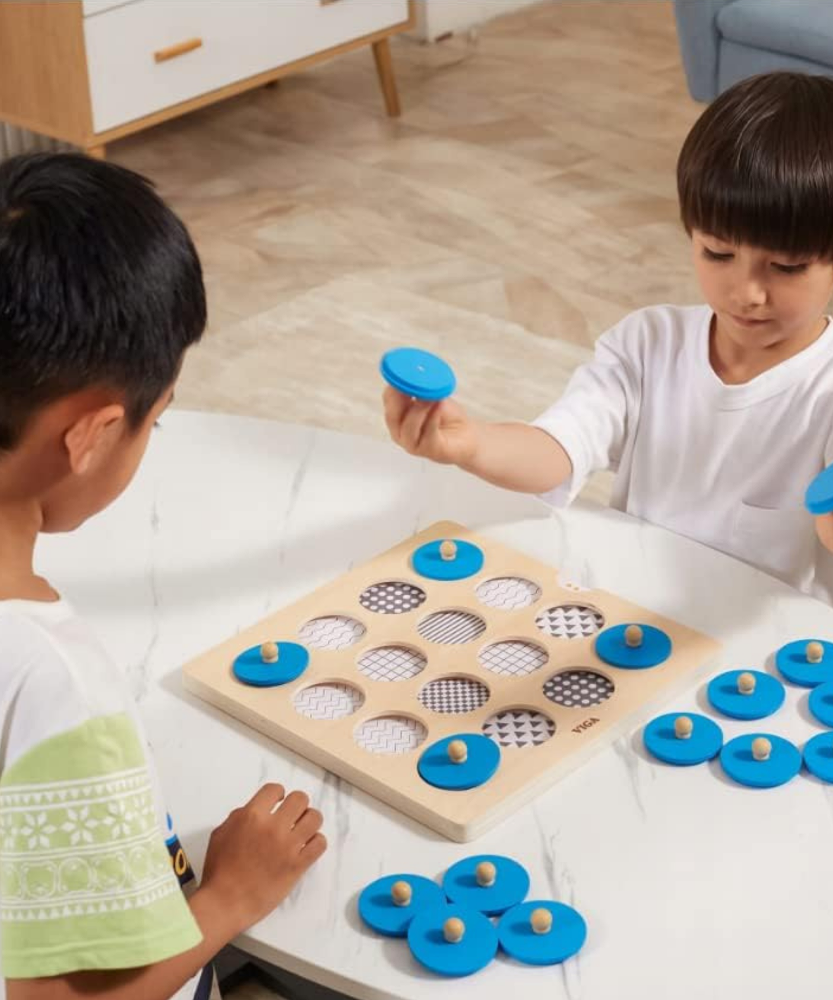لعبة الذاكرة الخشبية من فيجا، لعبة مطابقة مونتيسوري مع 5 بطاقات مزدوجة الجوانب، تنمي الذاكرة والتركيز والمهارات الحركية، لعبة تعليمية صديقة للبيئة وغير سامة، للأطفال من سن 3 سنوات فما فوق