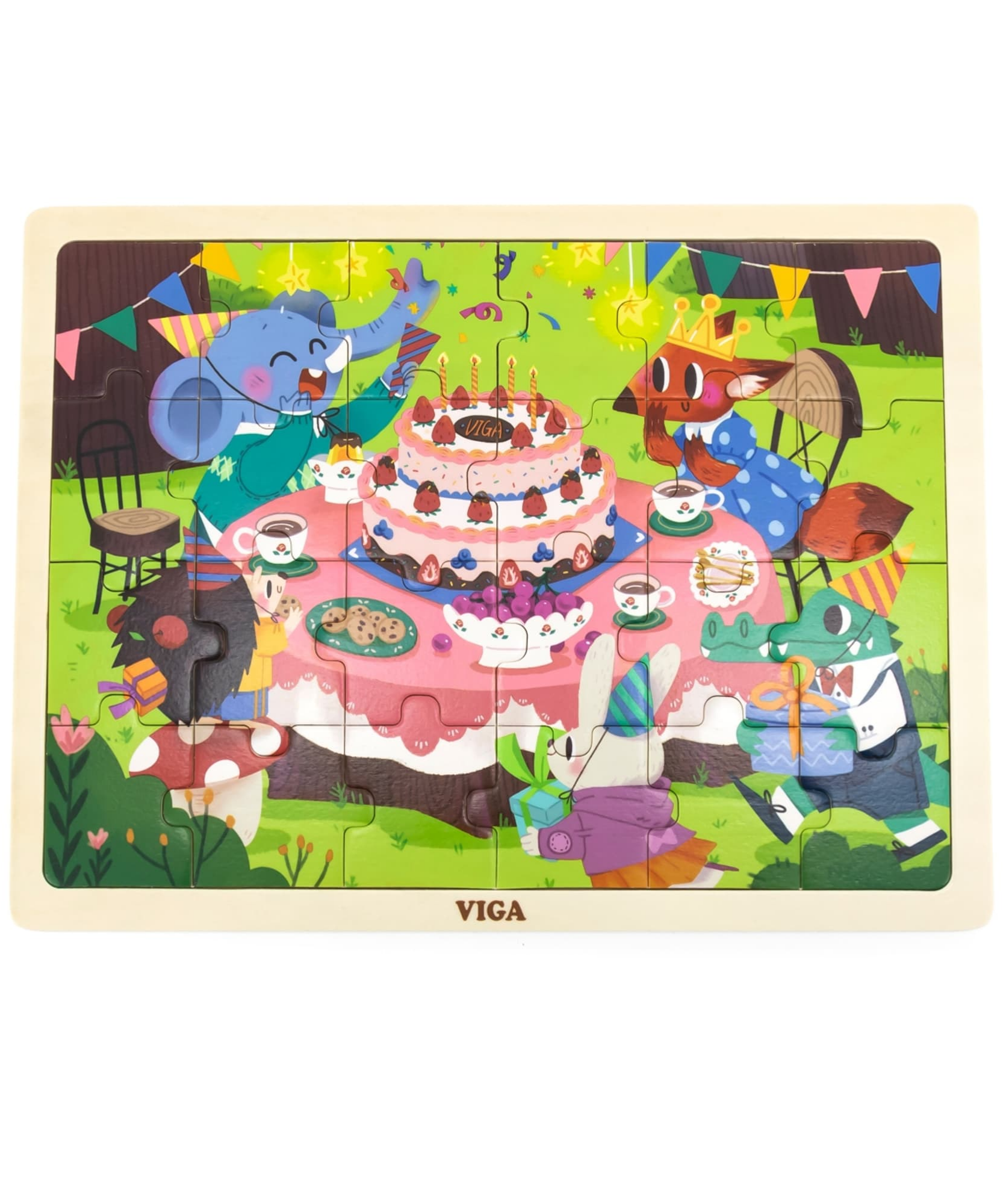 لعبة أحجية الصور المقطوعة من فيجا لحفلات أعياد الميلاد، مكونة من 24 قطعة، لعبة مونتيسوري الخشبية، تُنمّي المهارات الحسية والإدراكية والحركية الدقيقة، لعبة تعليمية للأطفال غير سامة وصديقة للبيئة، مناسبة للأطفال من عمر سنتين فما فوق