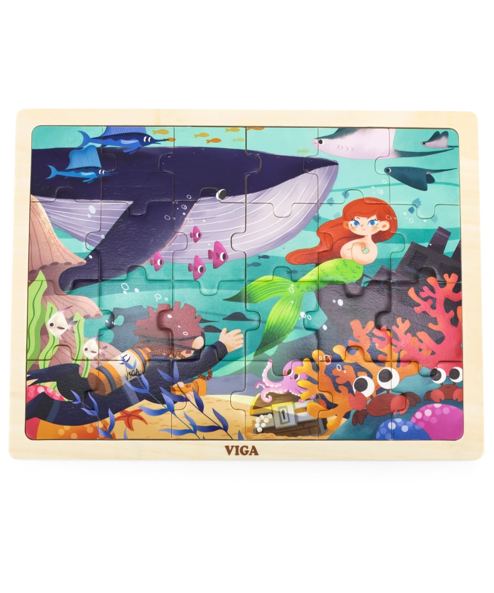 لغز الصور المقطوعة من فيجا سي سيكريت، 24 قطعة، لعبة مونتيسوري الخشبية، تنمي المهارات الحسية والإدراكية والحركية الدقيقة، لعبة تعليمية للأطفال غير سامة وصديقة للبيئة، مناسبة للأولاد والبنات من عمر سنتين فما فوق