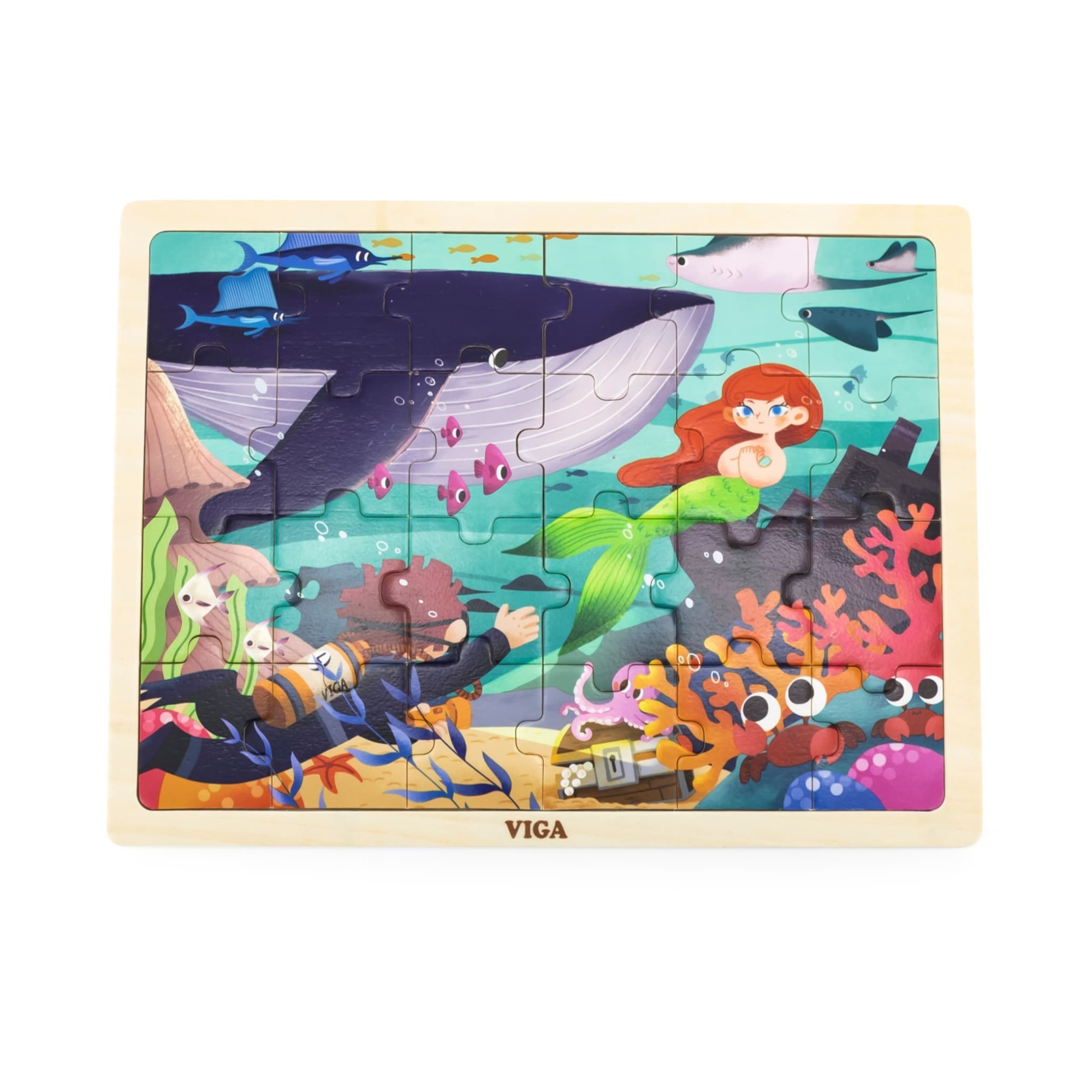 لغز الصور المقطوعة من فيجا سي سيكريت، 24 قطعة، لعبة مونتيسوري الخشبية، تنمي المهارات الحسية والإدراكية والحركية الدقيقة، لعبة تعليمية للأطفال غير سامة وصديقة للبيئة، مناسبة للأولاد والبنات من عمر سنتين فما فوق