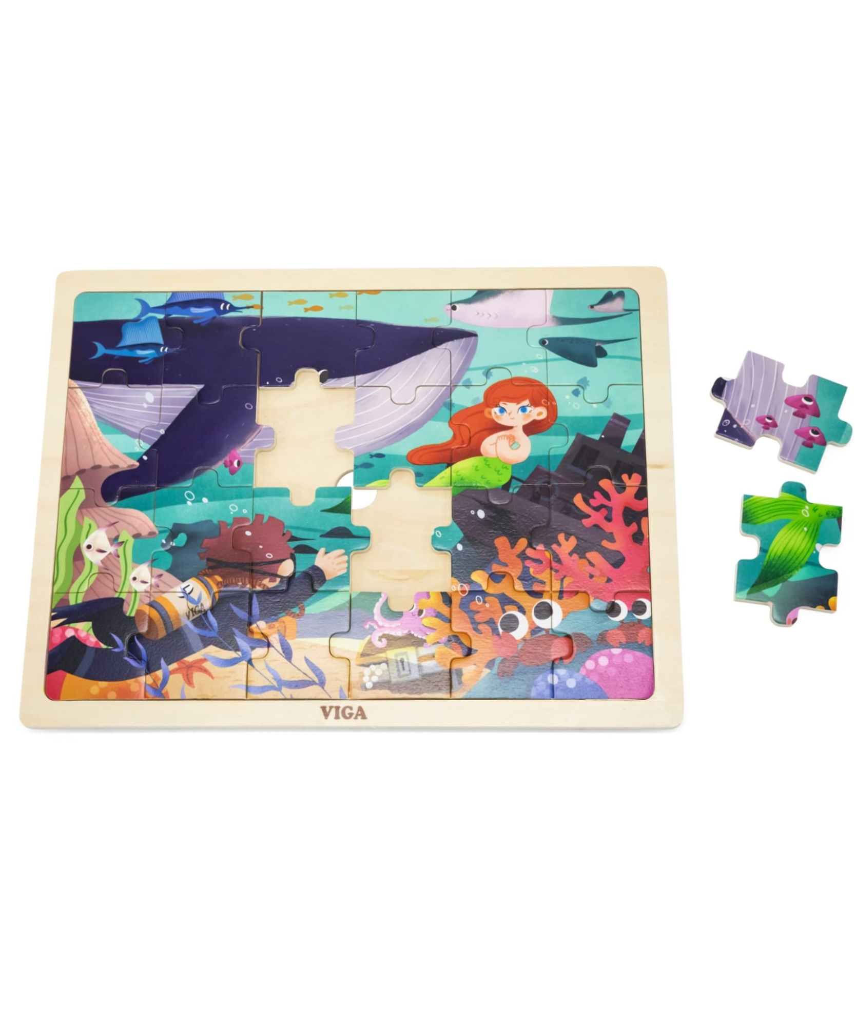 لغز الصور المقطوعة من فيجا سي سيكريت، 24 قطعة، لعبة مونتيسوري الخشبية، تنمي المهارات الحسية والإدراكية والحركية الدقيقة، لعبة تعليمية للأطفال غير سامة وصديقة للبيئة، مناسبة للأولاد والبنات من عمر سنتين فما فوق