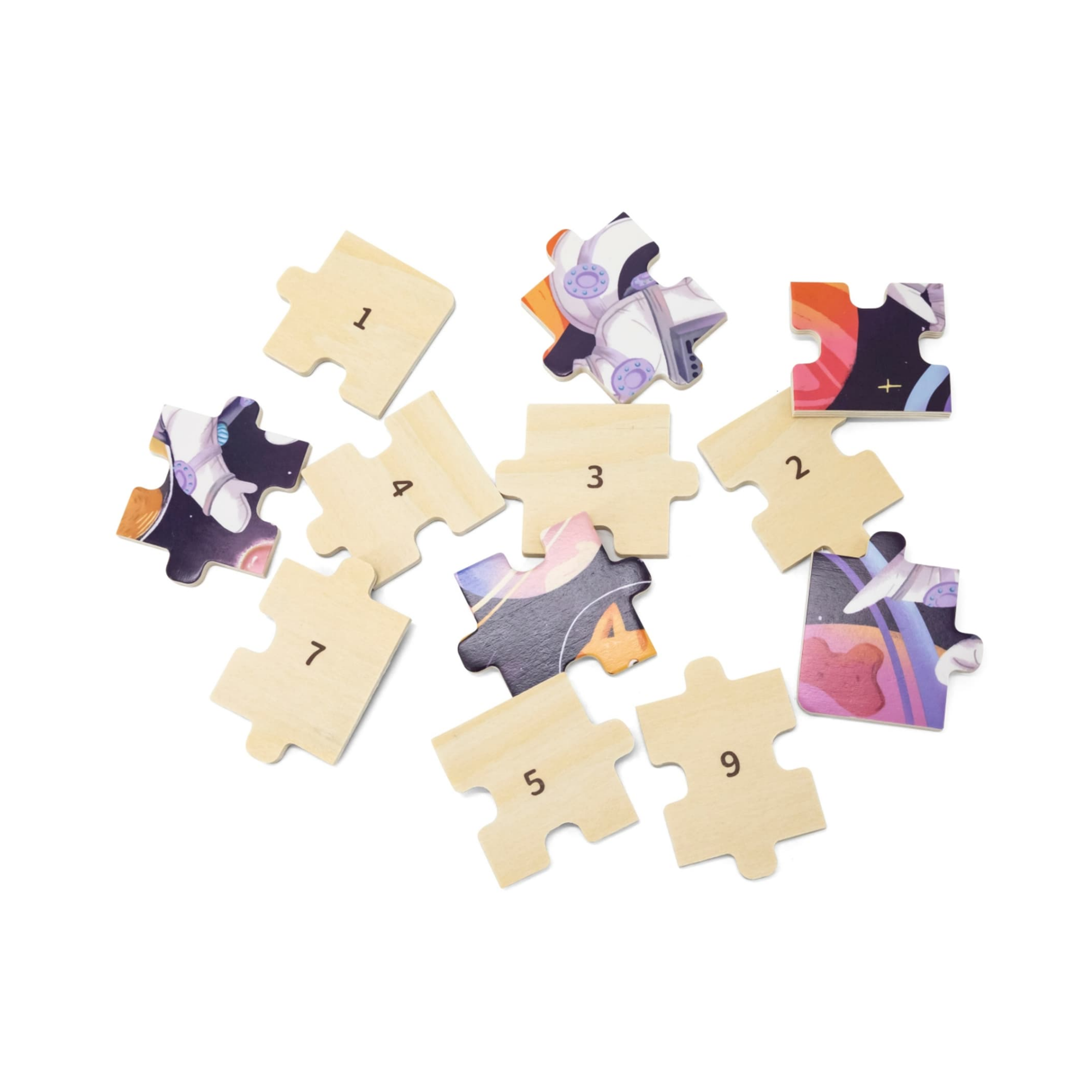 مغامرات فيجا الفضائية، أحجية الصور المقطوعة من 24 قطعة، لعبة مونتيسوري الخشبية، تُنمّي المهارات الحسية والإدراكية والحركية الدقيقة، لعبة تعليمية للأطفال غير سامة وصديقة للبيئة، مناسبة للأطفال من عمر سنتين فما فوق