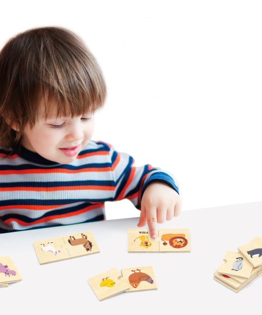 Viga Mom & Baby, 24 Piece Mix & Match Puzzle, Montessori Wooden Toy, Develops Sensory, Cognitive & Fine Motor Skills, Non-Toxic & Eco-friendly Kids Educational Toy, Suitable for Children Aged 18M+