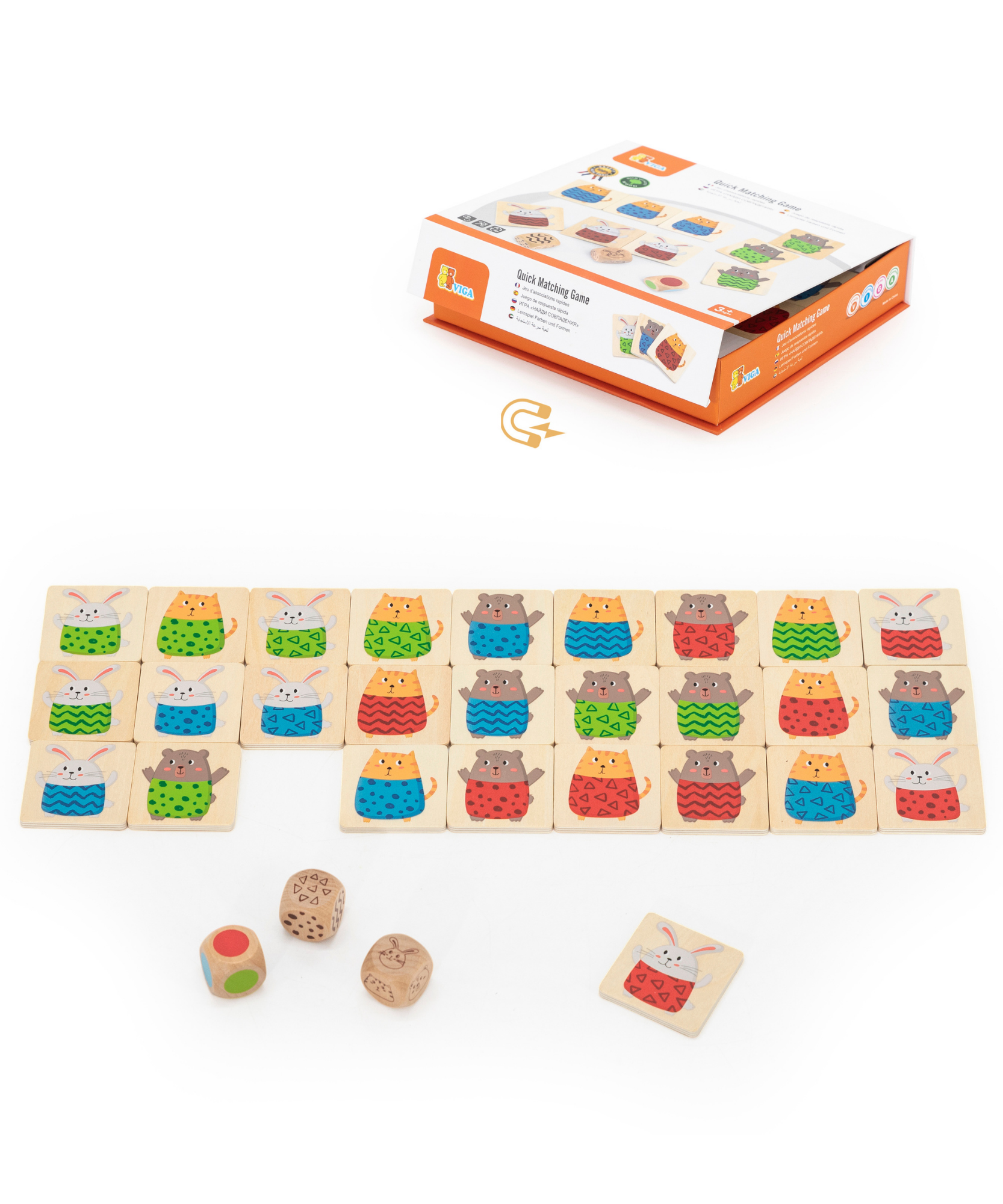 لعبة فيجا سريعة الاستجابة، لعبة مونتيسوري الخشبية للسرعة البصرية والتعرف على الأنماط، تُنمّي التنسيق بين اليد والعين والتركيز، لعبة تعليمية صديقة للبيئة وغير سامة، للأطفال من سن 3 سنوات فما فوق