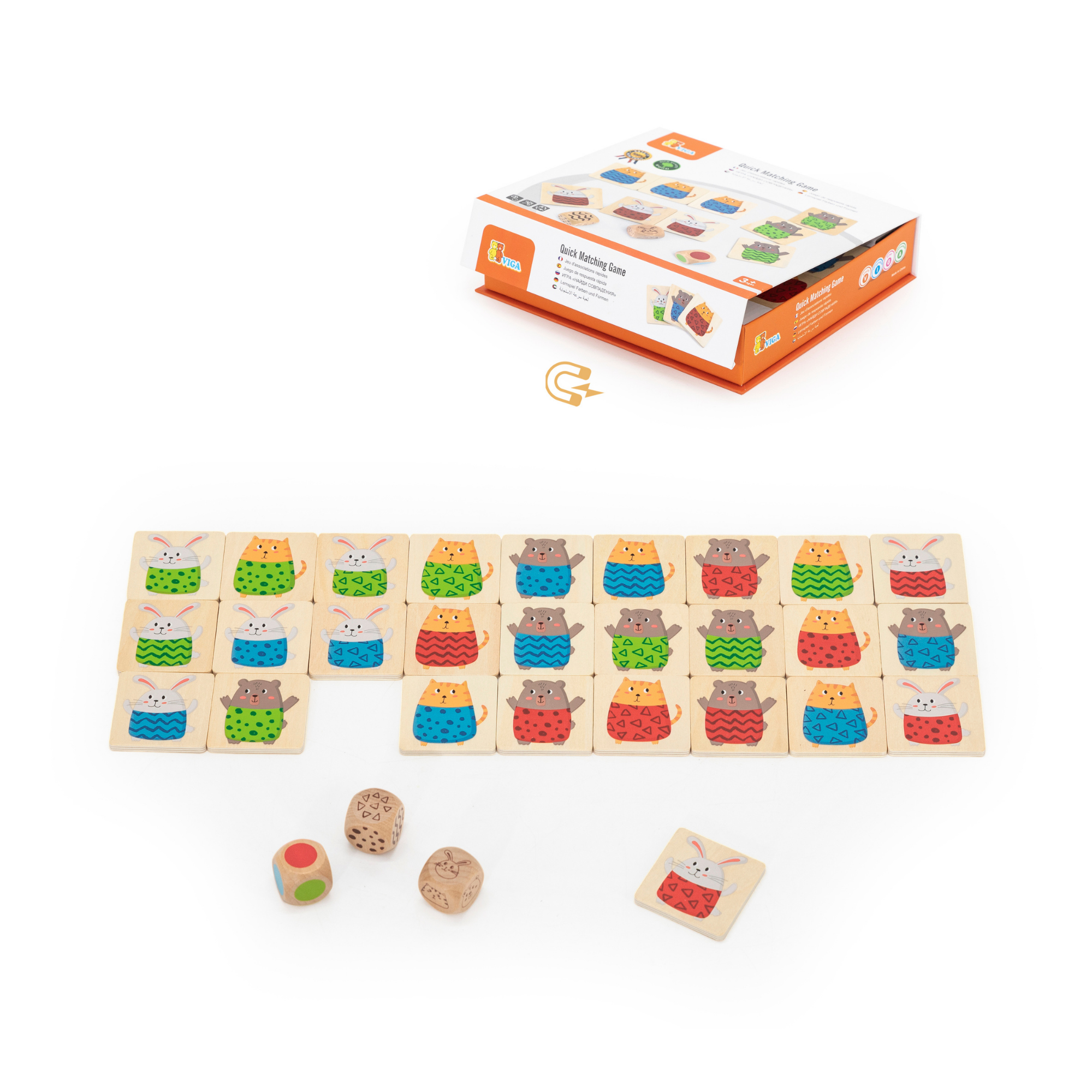 لعبة فيجا سريعة الاستجابة، لعبة مونتيسوري الخشبية للسرعة البصرية والتعرف على الأنماط، تُنمّي التنسيق بين اليد والعين والتركيز، لعبة تعليمية صديقة للبيئة وغير سامة، للأطفال من سن 3 سنوات فما فوق