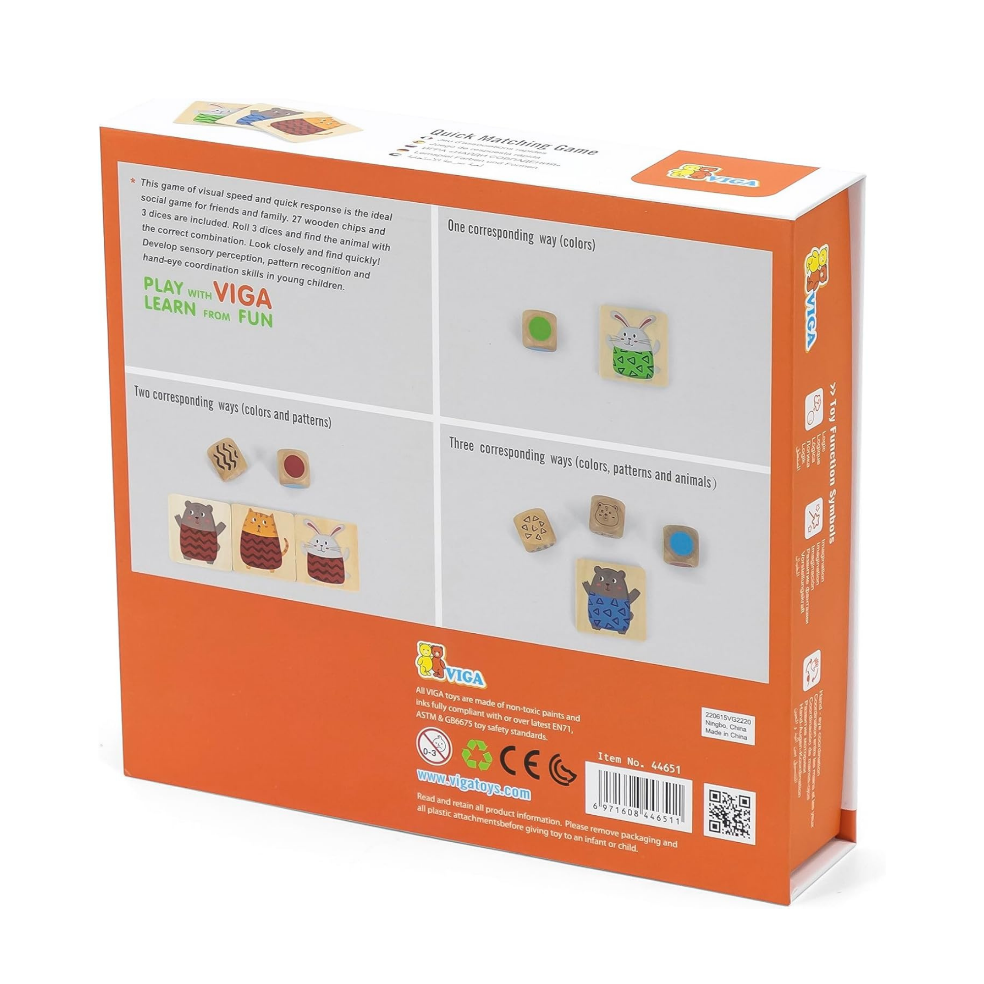 لعبة فيجا سريعة الاستجابة، لعبة مونتيسوري الخشبية للسرعة البصرية والتعرف على الأنماط، تُنمّي التنسيق بين اليد والعين والتركيز، لعبة تعليمية صديقة للبيئة وغير سامة، للأطفال من سن 3 سنوات فما فوق