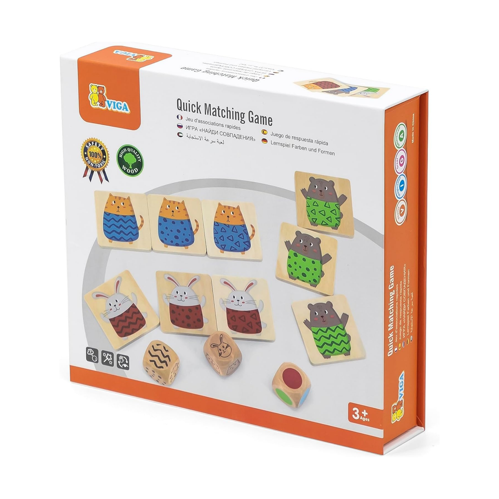 لعبة فيجا سريعة الاستجابة، لعبة مونتيسوري الخشبية للسرعة البصرية والتعرف على الأنماط، تُنمّي التنسيق بين اليد والعين والتركيز، لعبة تعليمية صديقة للبيئة وغير سامة، للأطفال من سن 3 سنوات فما فوق