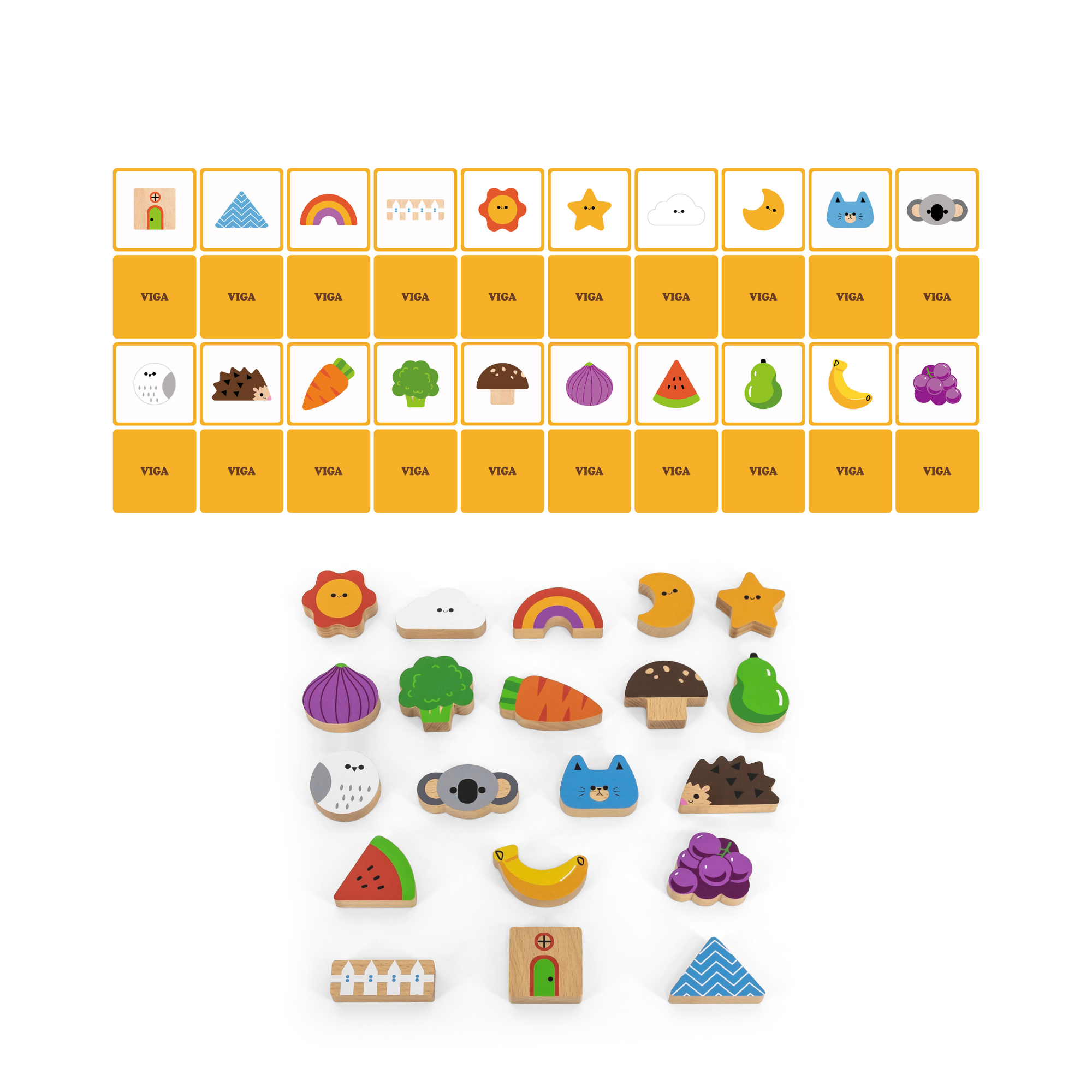 لعبة فيجا تاتش آند فايند، أحجية مطابقة من 20 قطعة، لعبة مونتيسوري الخشبية، تنمي المهارات الحسية والإدراكية والحركية الدقيقة، لعبة تعليمية للأطفال غير سامة وصديقة للبيئة، مناسبة للأطفال من سن 3 سنوات فما فوق
