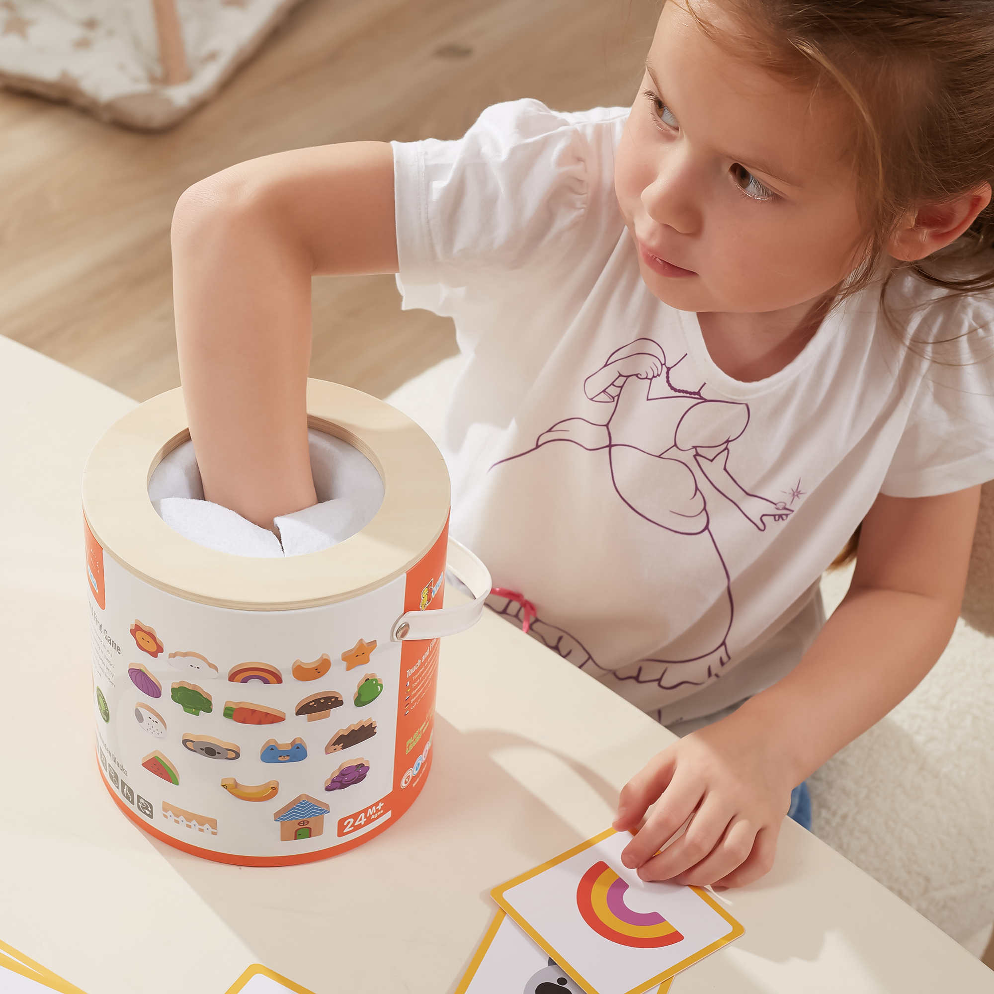 Viga Touch & Find, 20 Piece Matching Puzzle, Montessori Wooden Toy, Develops Sensory, Cognitive & Fine Motor Skills, Non-Toxic & Eco-friendly Kids Educational Toy, Suitable for Children Aged 3Y+