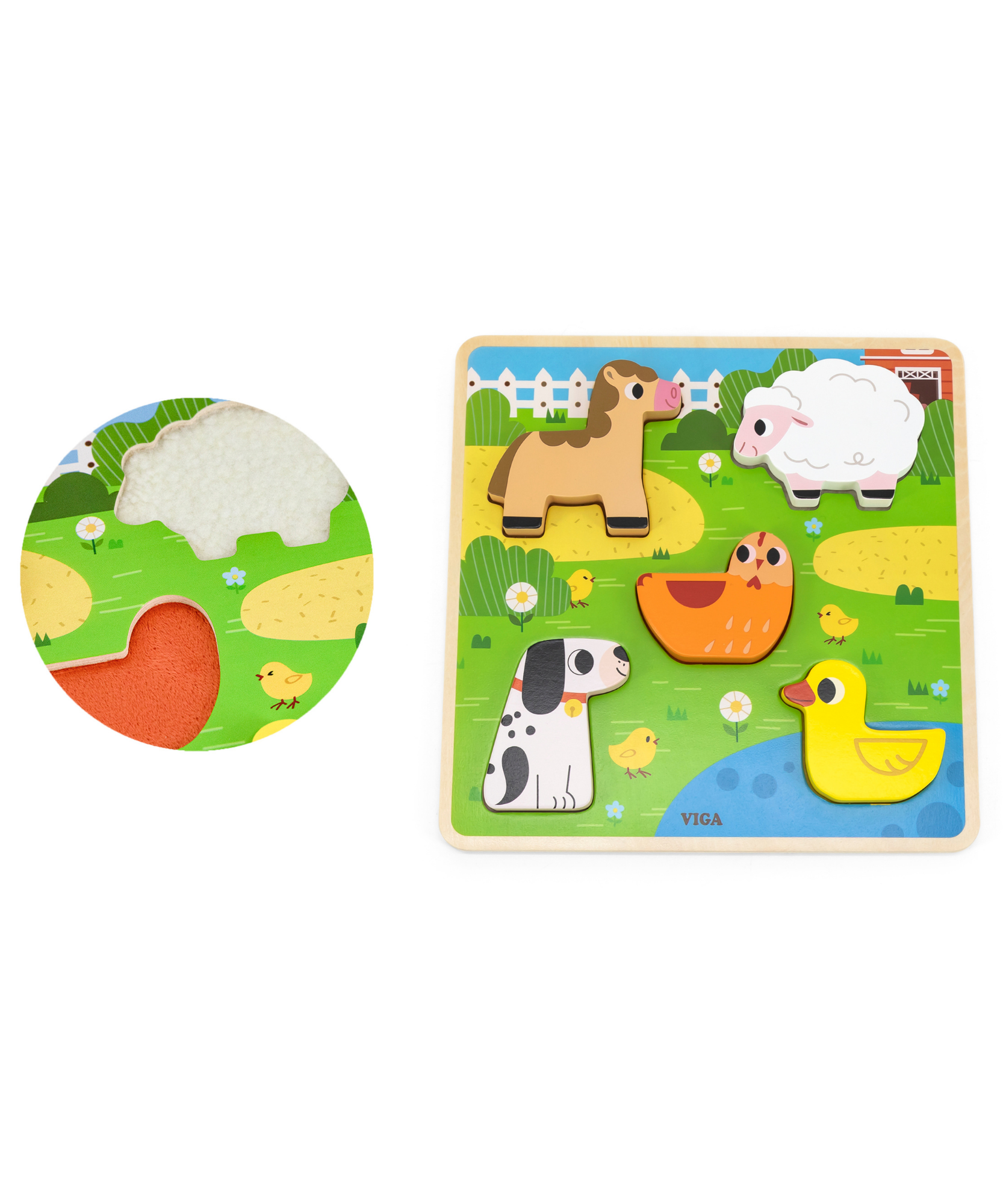 مزرعة فيجا، أحجية مكعبات من 5 قطع، لعبة مونتيسوري الخشبية، تنمي المهارات الحسية والإدراكية والحركية الدقيقة، لعبة تعليمية للأطفال غير سامة وصديقة للبيئة، مناسبة للأولاد والبنات من سن 18 شهرًا فما فوق