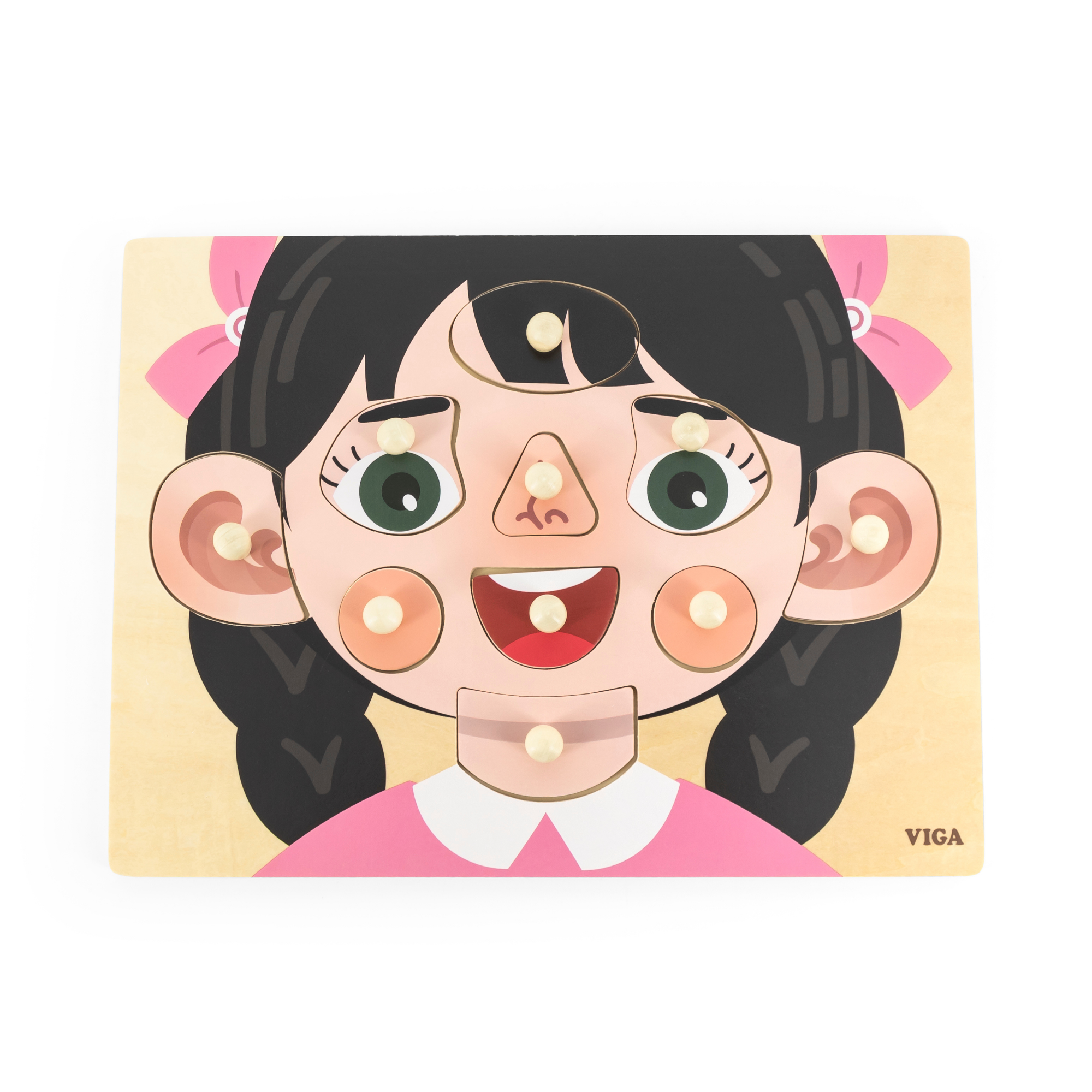 لعبة فيجا للبنات، أحجية بمقبض من 10 قطع، لعبة مونتيسوري خشبية، تنمي المهارات الحسية والإدراكية والحركية الدقيقة، لعبة تعليمية للأطفال غير سامة وصديقة للبيئة، مناسبة للأولاد والبنات من سن 18 شهرًا فما فوق