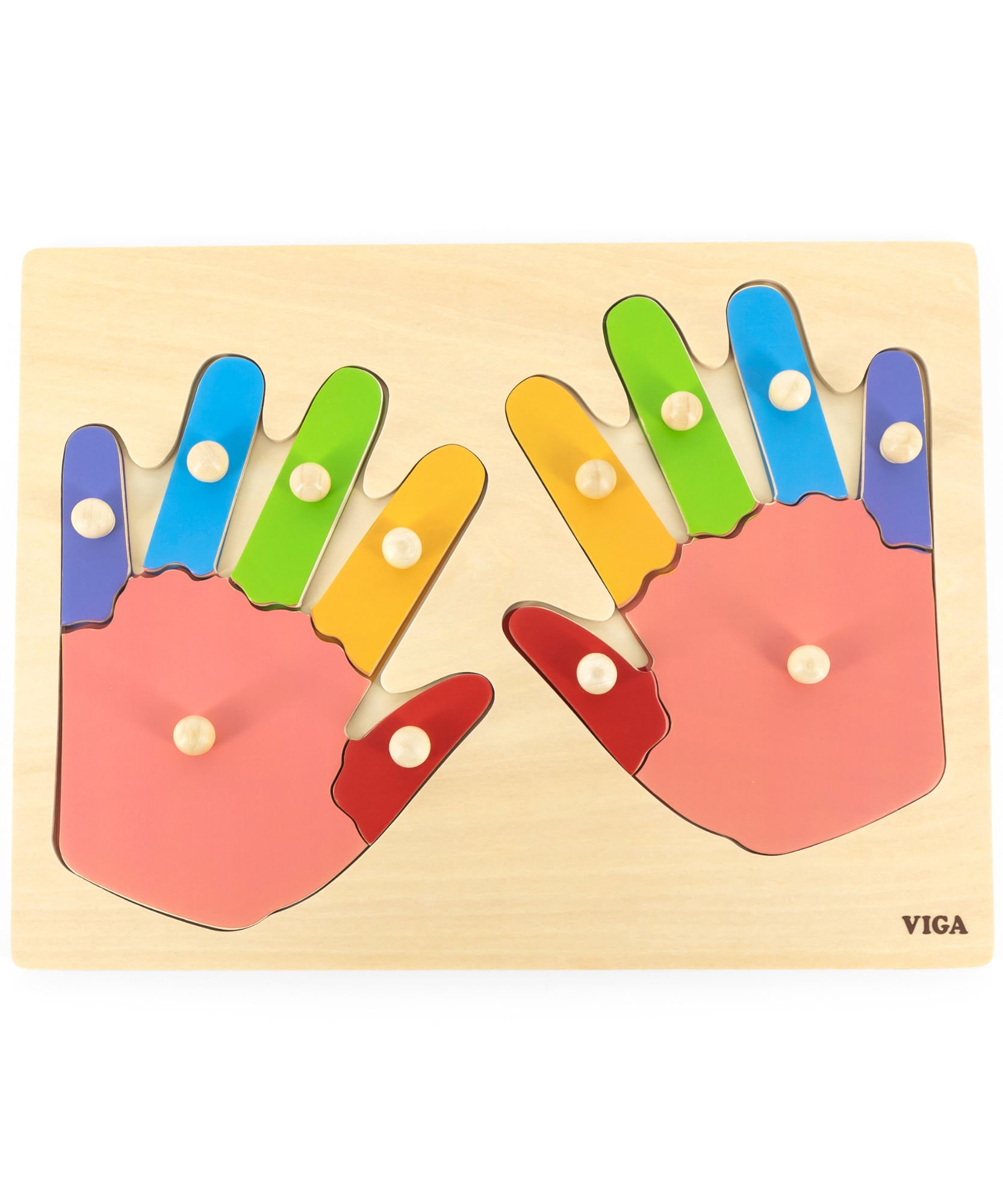 لعبة فيجا هاندز آند فينجرز، أحجية بمقابض من 12 قطعة، لعبة مونتيسوري خشبية، تُنمّي المهارات الحسية والإدراكية والحركية الدقيقة، لعبة تعليمية للأطفال غير سامة وصديقة للبيئة، مناسبة للأطفال من سن 18 شهرًا فما فوق