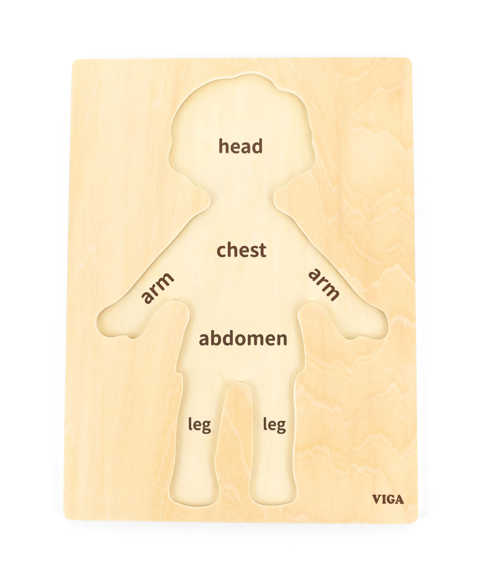 Viga Boys Body, 7 Piece Knob Puzzle, Montessori Wooden Toy, Develops Sensory, Cognitive & Fine Motor Skills, Non-Toxic & Eco-friendly Kids Educational Toy, Suitable for Boys and Girls Aged 18M+