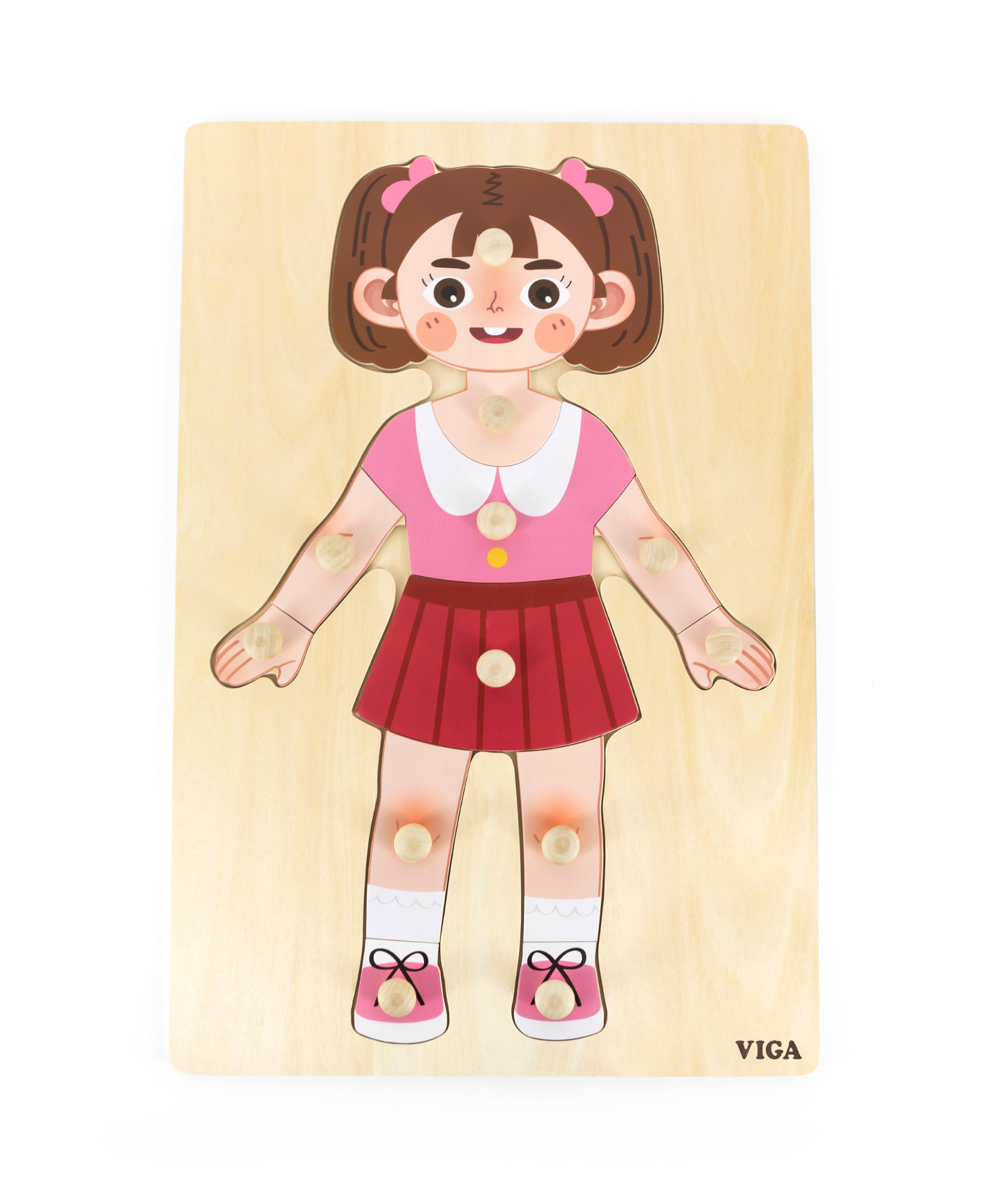 لعبة أحجية مقبض الجسم للبنات من فيجا، مكونة من 12 قطعة، لعبة مونتيسوري الخشبية، تنمي المهارات الحسية والإدراكية والحركية الدقيقة، لعبة تعليمية للأطفال غير سامة وصديقة للبيئة، مناسبة للأولاد والبنات من سن 18 شهرًا فما فوق