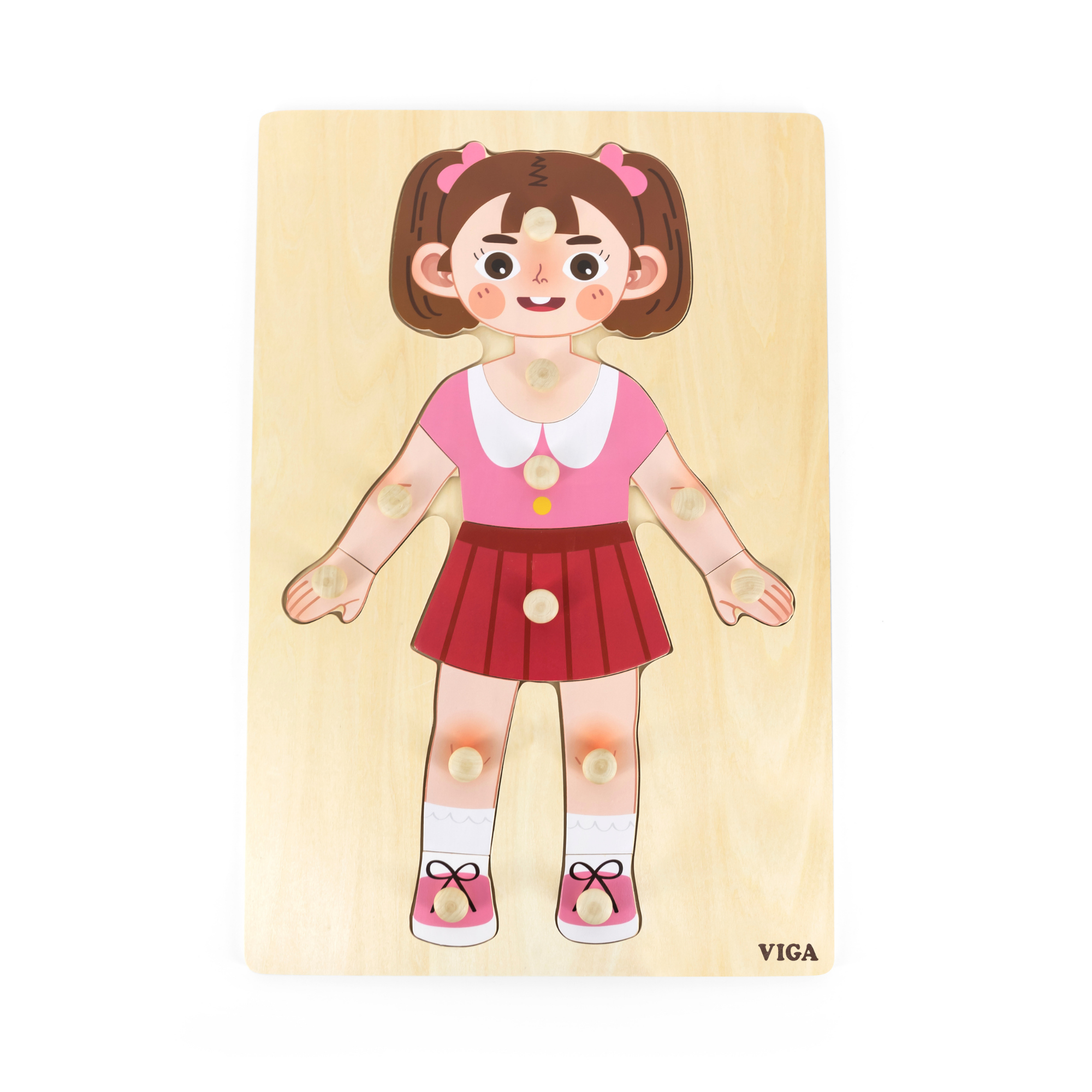 لعبة أحجية مقبض الجسم للبنات من فيجا، مكونة من 12 قطعة، لعبة مونتيسوري الخشبية، تنمي المهارات الحسية والإدراكية والحركية الدقيقة، لعبة تعليمية للأطفال غير سامة وصديقة للبيئة، مناسبة للأولاد والبنات من سن 18 شهرًا فما فوق