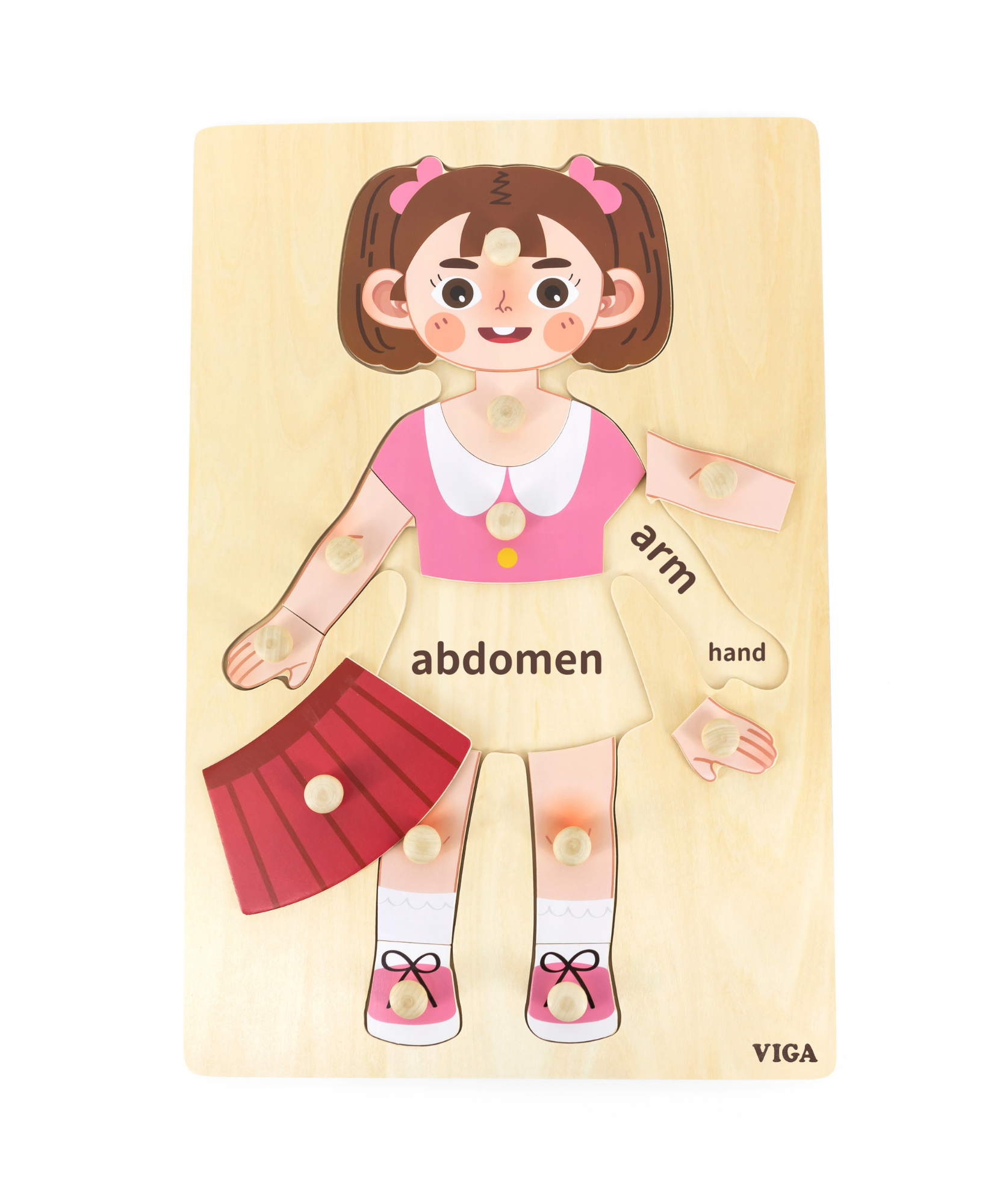 لعبة أحجية مقبض الجسم للبنات من فيجا، مكونة من 12 قطعة، لعبة مونتيسوري الخشبية، تنمي المهارات الحسية والإدراكية والحركية الدقيقة، لعبة تعليمية للأطفال غير سامة وصديقة للبيئة، مناسبة للأولاد والبنات من سن 18 شهرًا فما فوق