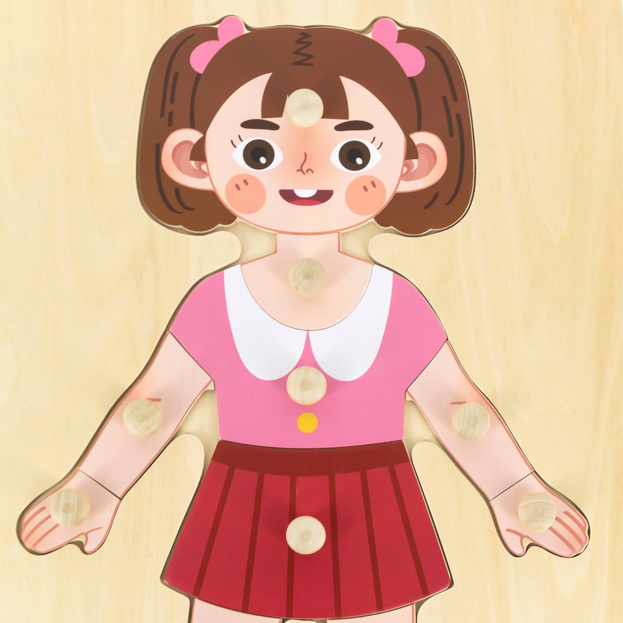 لعبة أحجية مقبض الجسم للبنات من فيجا، مكونة من 12 قطعة، لعبة مونتيسوري الخشبية، تنمي المهارات الحسية والإدراكية والحركية الدقيقة، لعبة تعليمية للأطفال غير سامة وصديقة للبيئة، مناسبة للأولاد والبنات من سن 18 شهرًا فما فوق