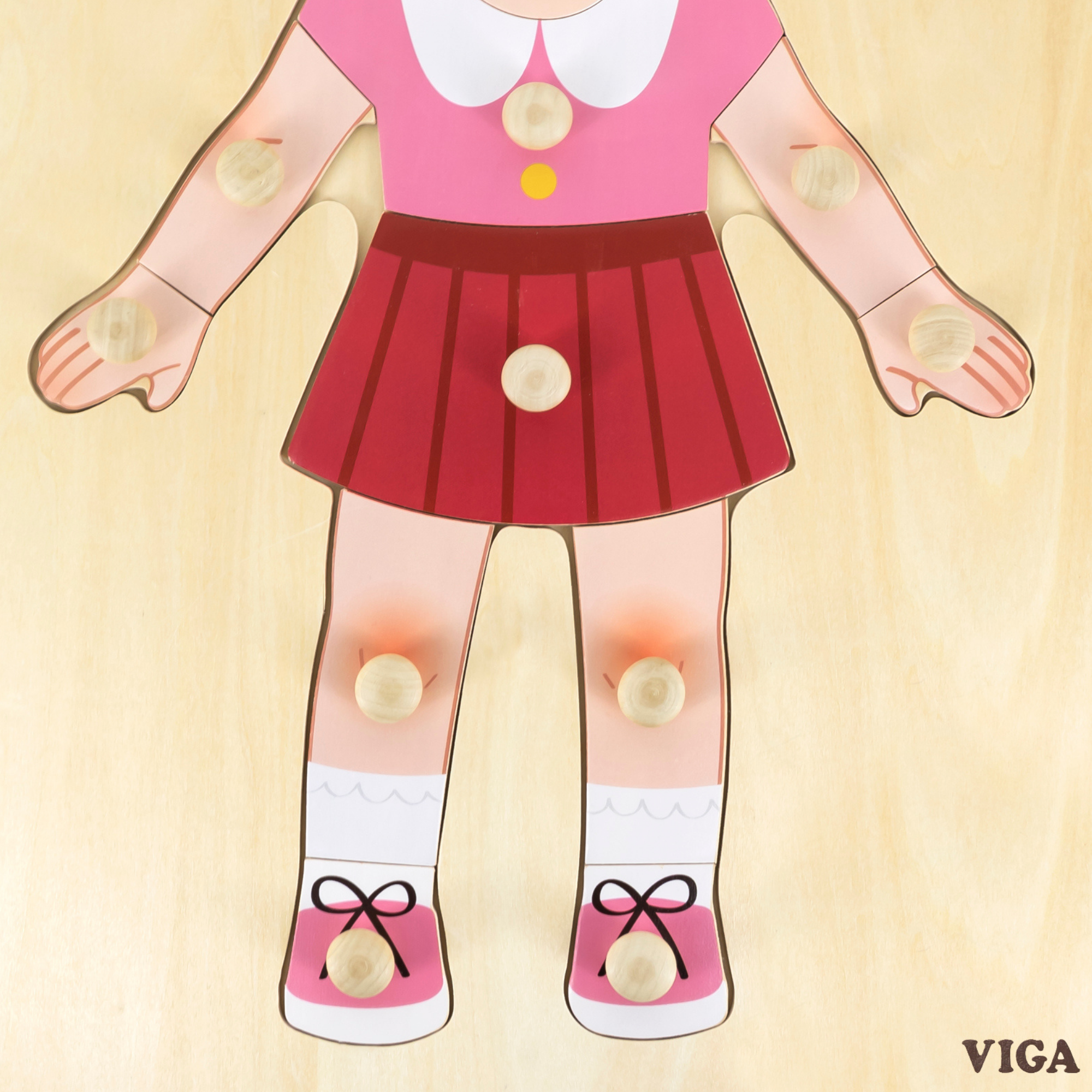 لعبة أحجية مقبض الجسم للبنات من فيجا، مكونة من 12 قطعة، لعبة مونتيسوري الخشبية، تنمي المهارات الحسية والإدراكية والحركية الدقيقة، لعبة تعليمية للأطفال غير سامة وصديقة للبيئة، مناسبة للأولاد والبنات من سن 18 شهرًا فما فوق