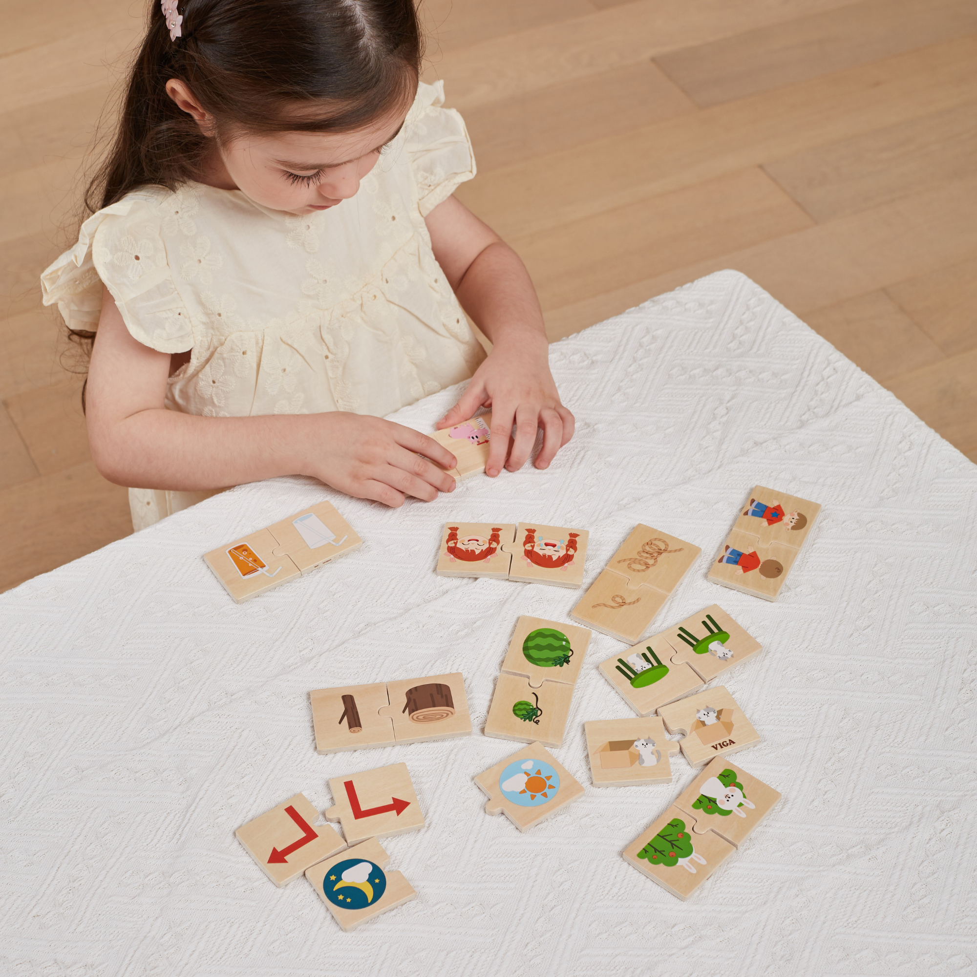لعبة فيجا أوبوزيتس، أحجية من 24 قطعة، لعبة مونتيسوري خشبية، تُنمّي المهارات الحسية والإدراكية والحركية الدقيقة، غير سامة وصديقة للبيئة، مناسبة للأطفال من سن 18 شهرًا فما فوق