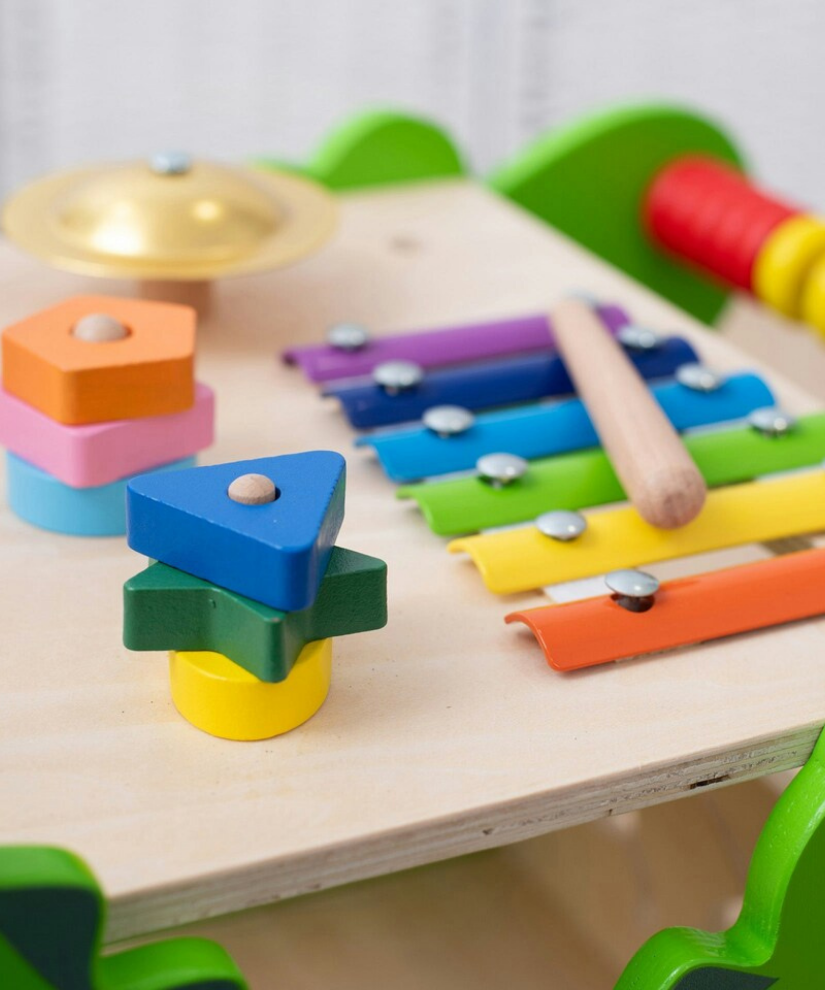 Viga Crocodile Toddler Activity Walker, 1 Piece Multifunctional Montessori Wooden Toy, Develops Motor Skills, Balance & Sensory Exploration, Non-Toxic & Eco-Friendly Educational Push Toy, Ages 1+