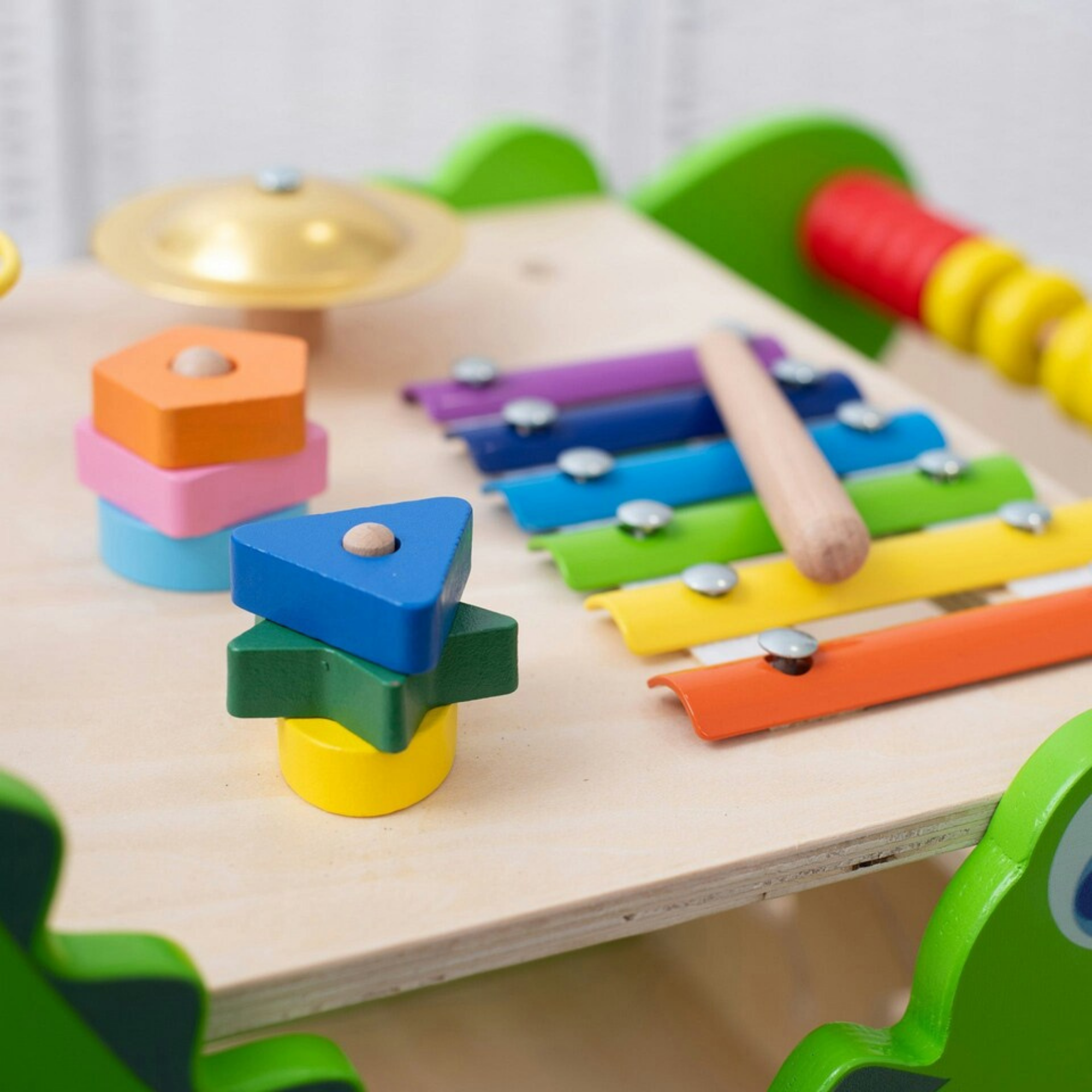 Viga Crocodile Toddler Activity Walker, 1 Piece Multifunctional Montessori Wooden Toy, Develops Motor Skills, Balance & Sensory Exploration, Non-Toxic & Eco-Friendly Educational Push Toy, Ages 1+