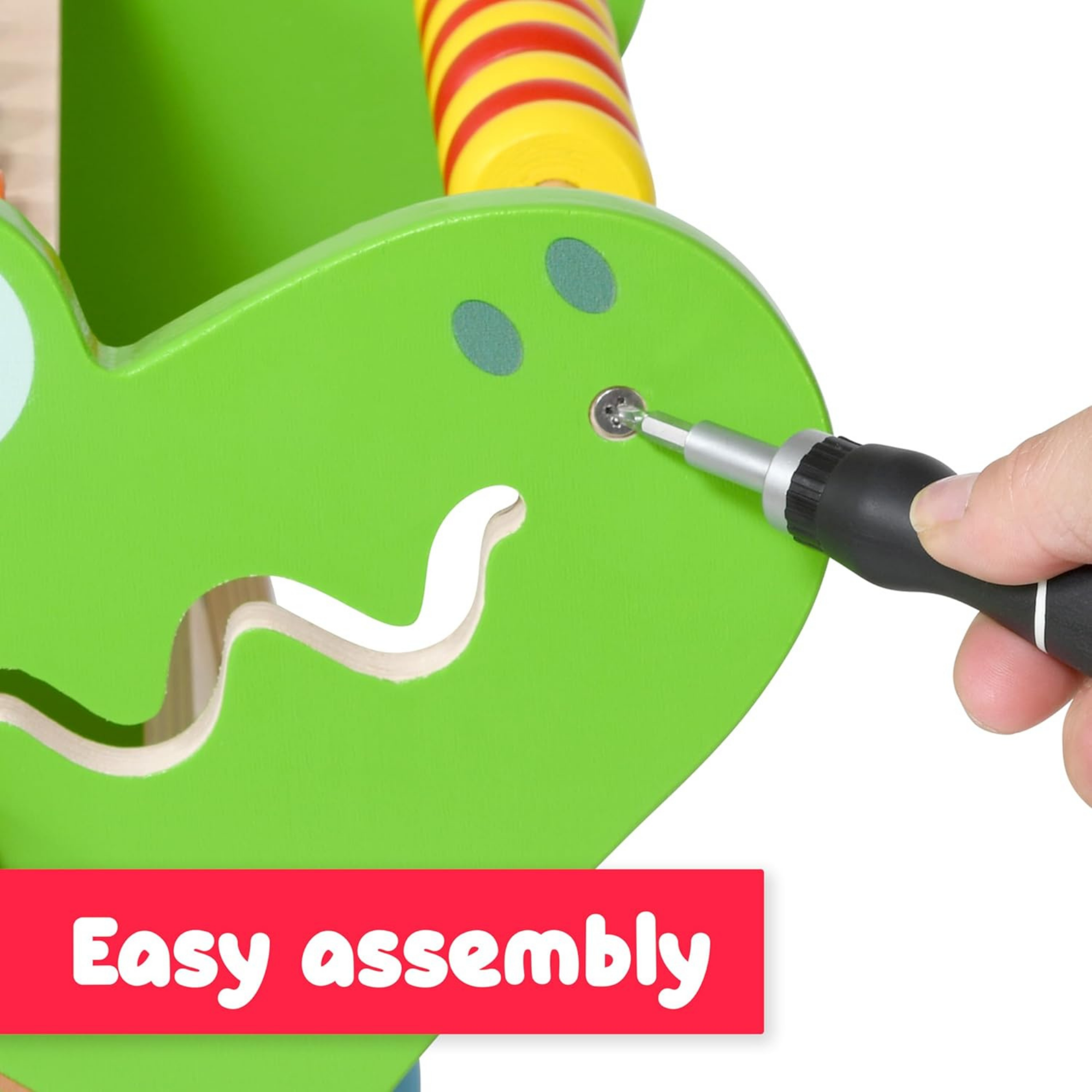 Viga Crocodile Toddler Activity Walker, 1 Piece Multifunctional Montessori Wooden Toy, Develops Motor Skills, Balance & Sensory Exploration, Non-Toxic & Eco-Friendly Educational Push Toy, Ages 1+