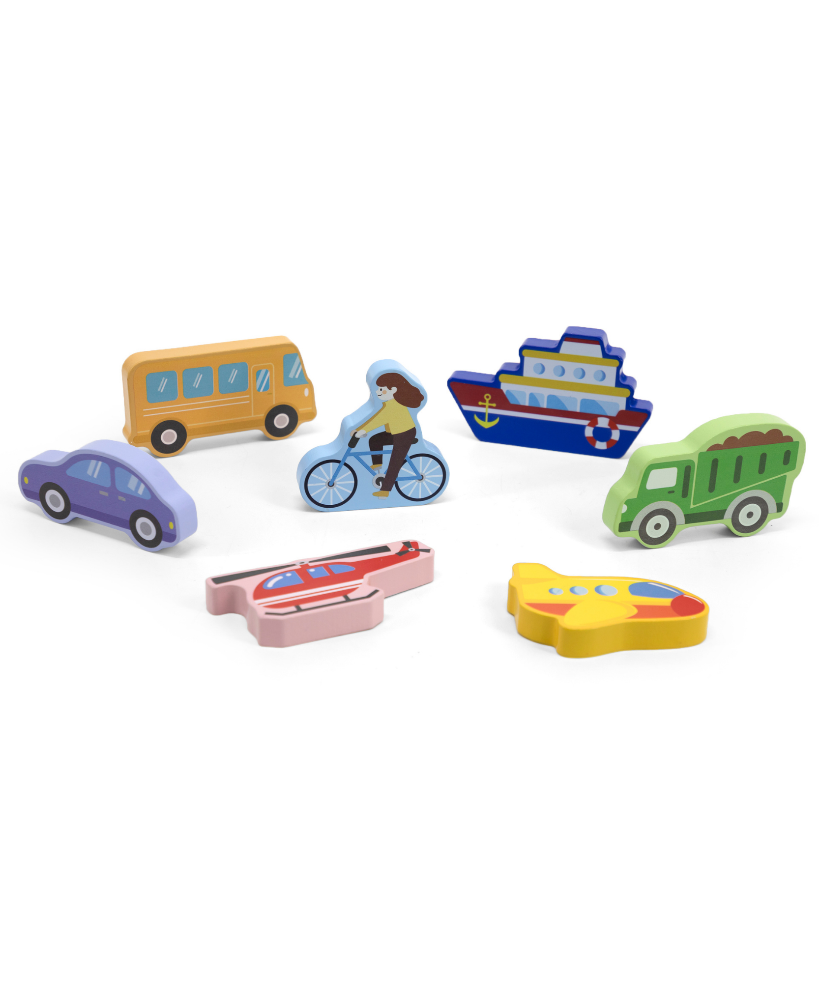 Viga Modes of Transport, 7 Piece Block Puzzle, Montessori Wooden Toy, Develops Sensory, Cognitive & Fine Motor Skills, Non-Toxic & Eco-friendly Kids Educational Toy, Suitable for Children Aged 18M+