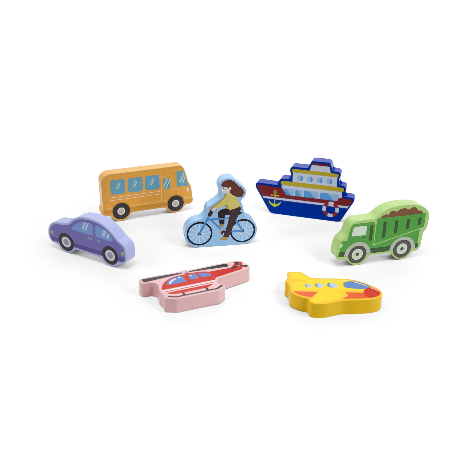 Viga Modes of Transport, 7 Piece Block Puzzle, Montessori Wooden Toy, Develops Sensory, Cognitive & Fine Motor Skills, Non-Toxic & Eco-friendly Kids Educational Toy, Suitable for Children Aged 18M+