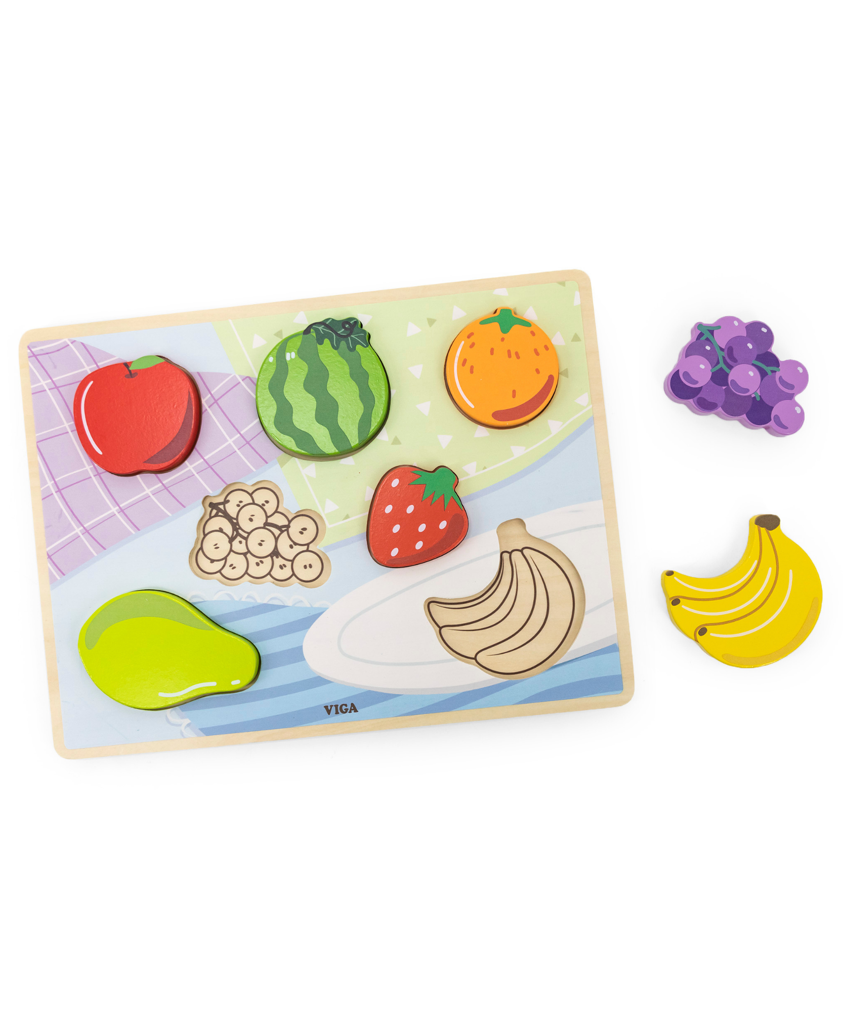لعبة أحجية مكعبات فيجا فروتس، مكونة من 7 قطع، لعبة مونتيسوري الخشبية، تنمي المهارات الحسية والإدراكية والحركية الدقيقة، غير سامة وصديقة للبيئة، مناسبة للأولاد والبنات من سن 18 شهرًا فما فوق