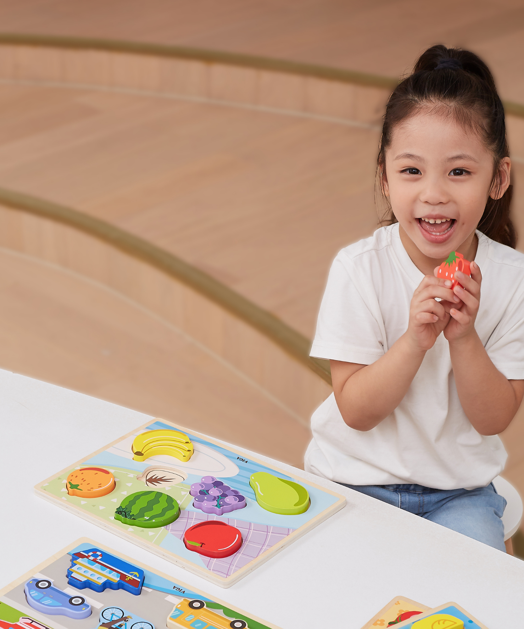 لعبة أحجية مكعبات فيجا فروتس، مكونة من 7 قطع، لعبة مونتيسوري الخشبية، تنمي المهارات الحسية والإدراكية والحركية الدقيقة، غير سامة وصديقة للبيئة، مناسبة للأولاد والبنات من سن 18 شهرًا فما فوق