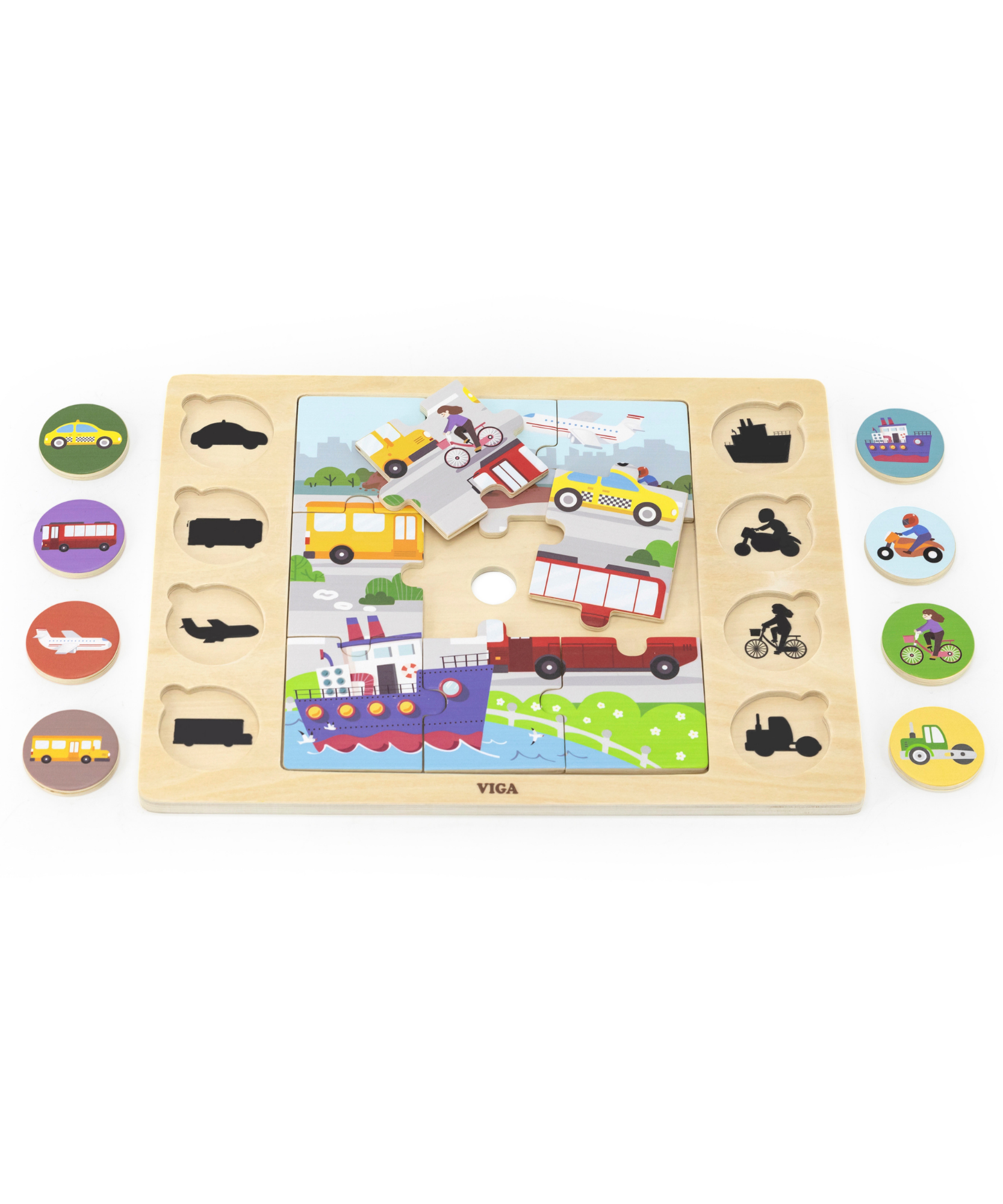 لعبة فيجا موديز أوف ترانسبورتيشن، أحجية الصور المقطوعة من 17 قطعة، لعبة مونتيسوري الخشبية، تُنمّي المهارات الحسية والإدراكية والحركية الدقيقة، لعبة تعليمية للأطفال غير سامة وصديقة للبيئة، مناسبة للأطفال من سن 18 شهرًا فما فوق