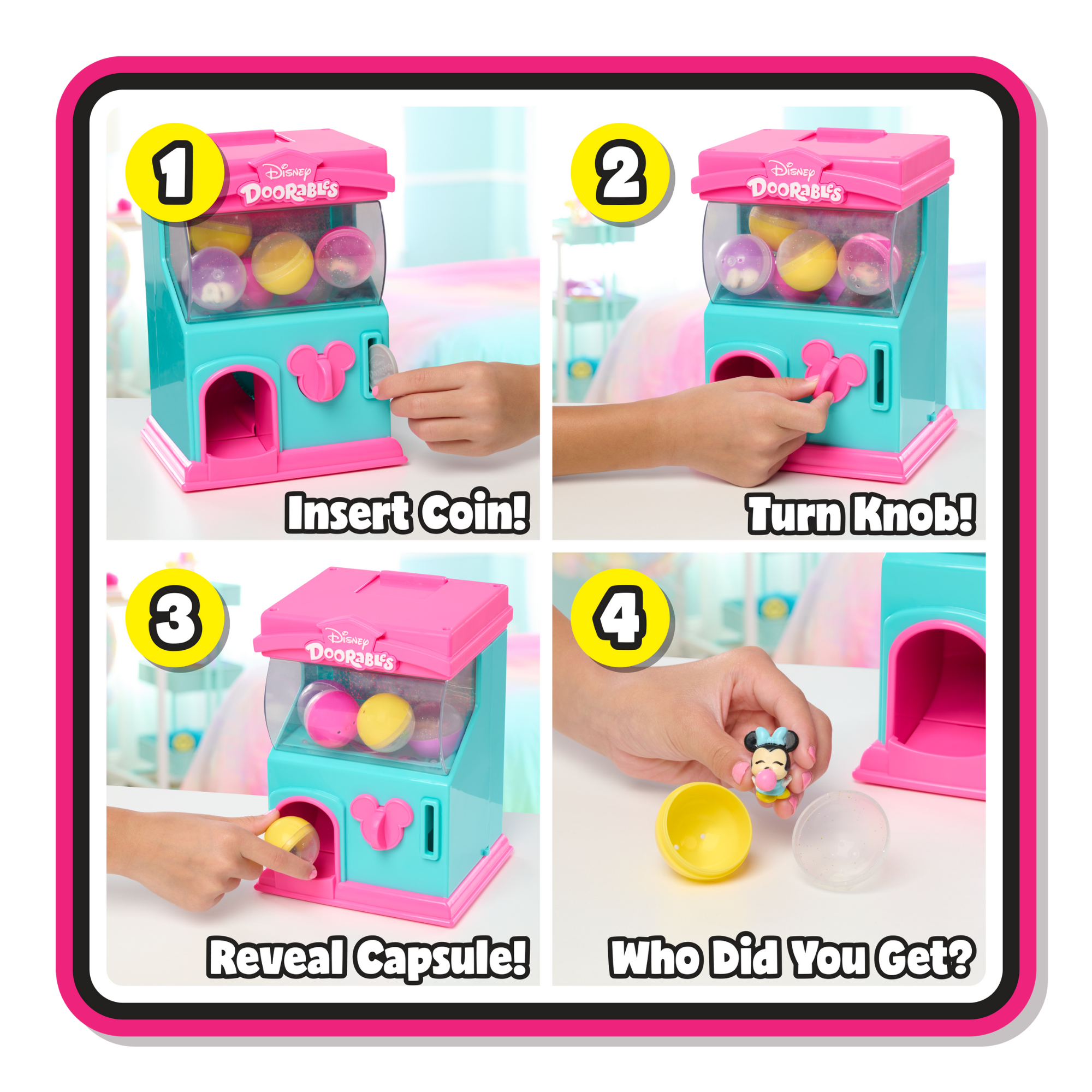 Disney Doorables Squish’Alots Squish Machine with 6 Collectible Blind Bag Mini Action Figures, 1 Inch (2.5 cm) Toy Figurines, Officially Licensed Kids Toy for Ages 5 & Up by Just Play