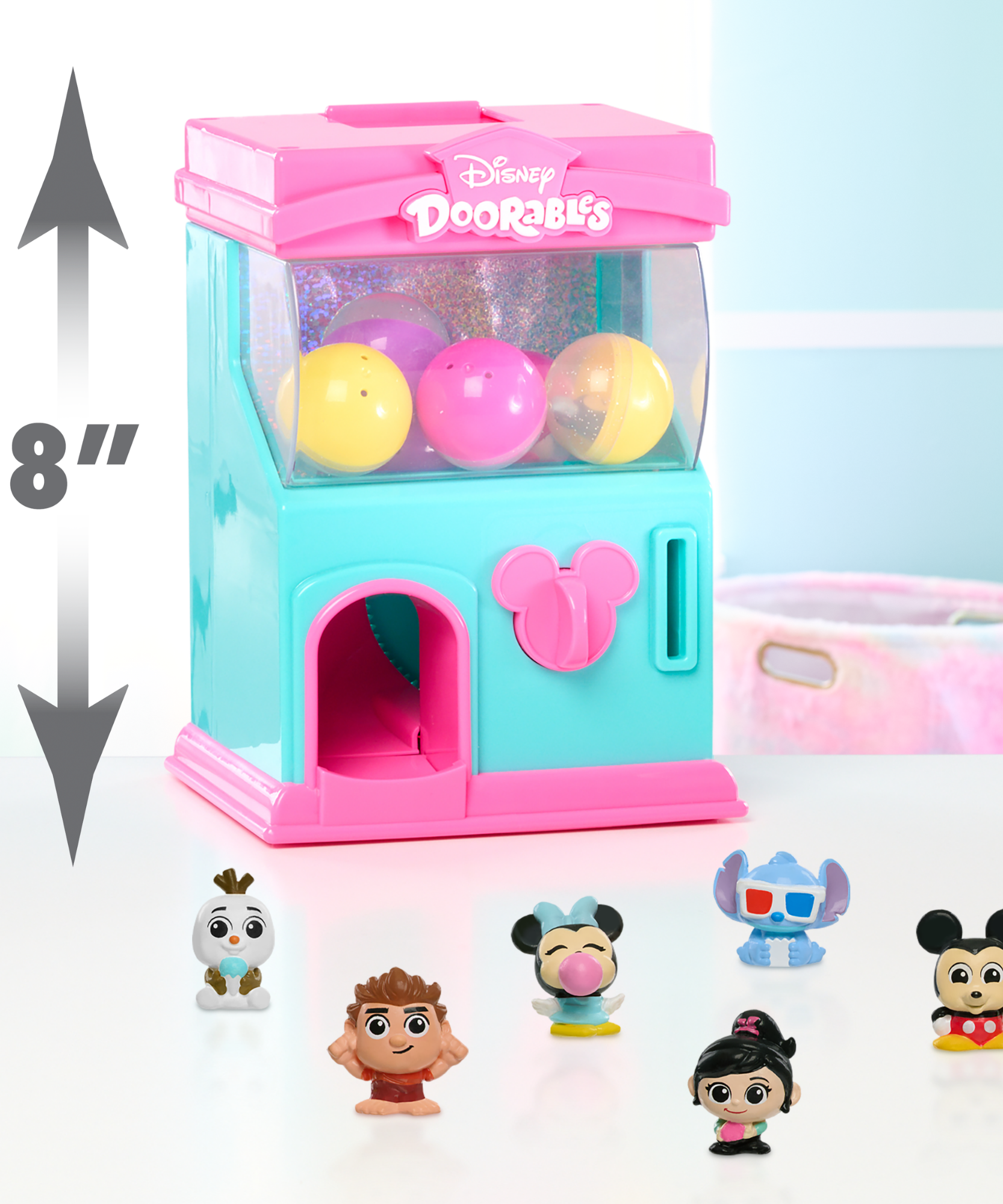 Disney Doorables Squish’Alots Squish Machine with 6 Collectible Blind Bag Mini Action Figures, 1 Inch (2.5 cm) Toy Figurines, Officially Licensed Kids Toy for Ages 5 & Up by Just Play