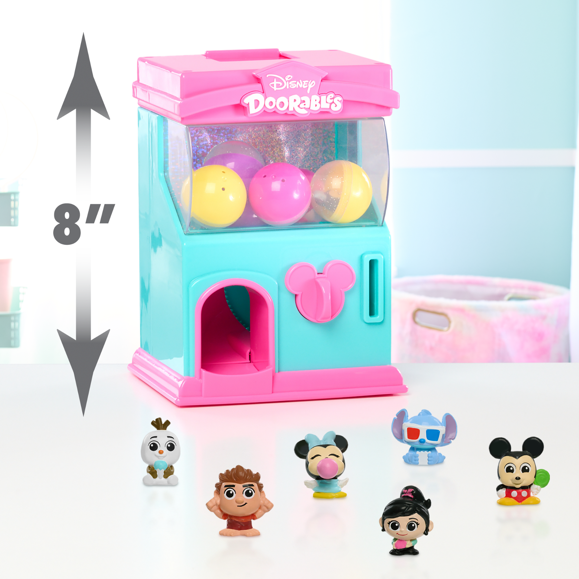 Disney Doorables Squish’Alots Squish Machine with 6 Collectible Blind Bag Mini Action Figures, 1 Inch (2.5 cm) Toy Figurines, Officially Licensed Kids Toy for Ages 5 & Up by Just Play