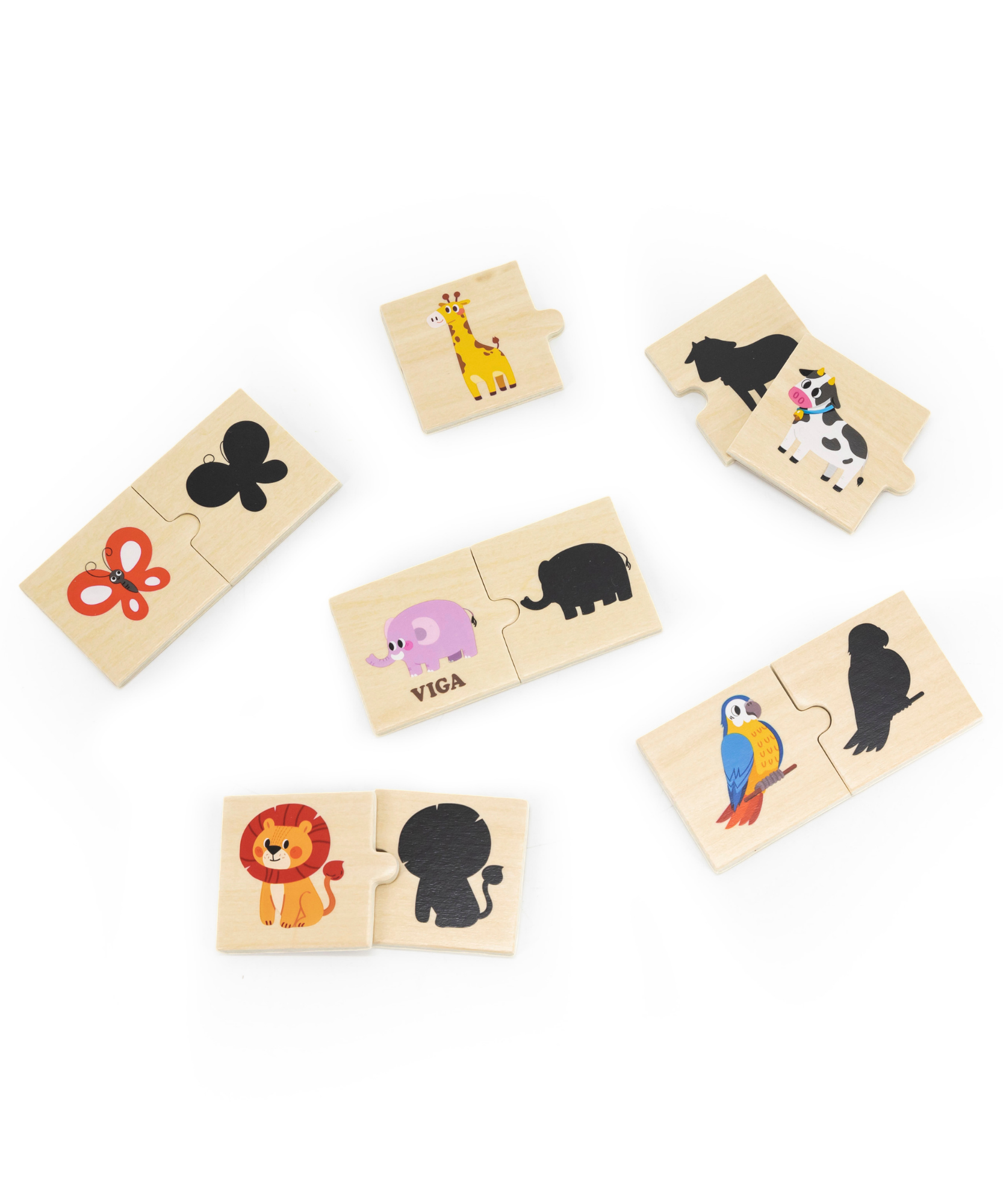 لعبة فيجا للربط، مطابقة الظلال، أحجية من ٢٤ قطعة، لعبة مونتيسوري خشبية، تُنمّي المهارات الحسية والإدراكية والحركية الدقيقة، غير سامة وصديقة للبيئة، مناسبة للأطفال من عمر ١٨ شهرًا فما فوق