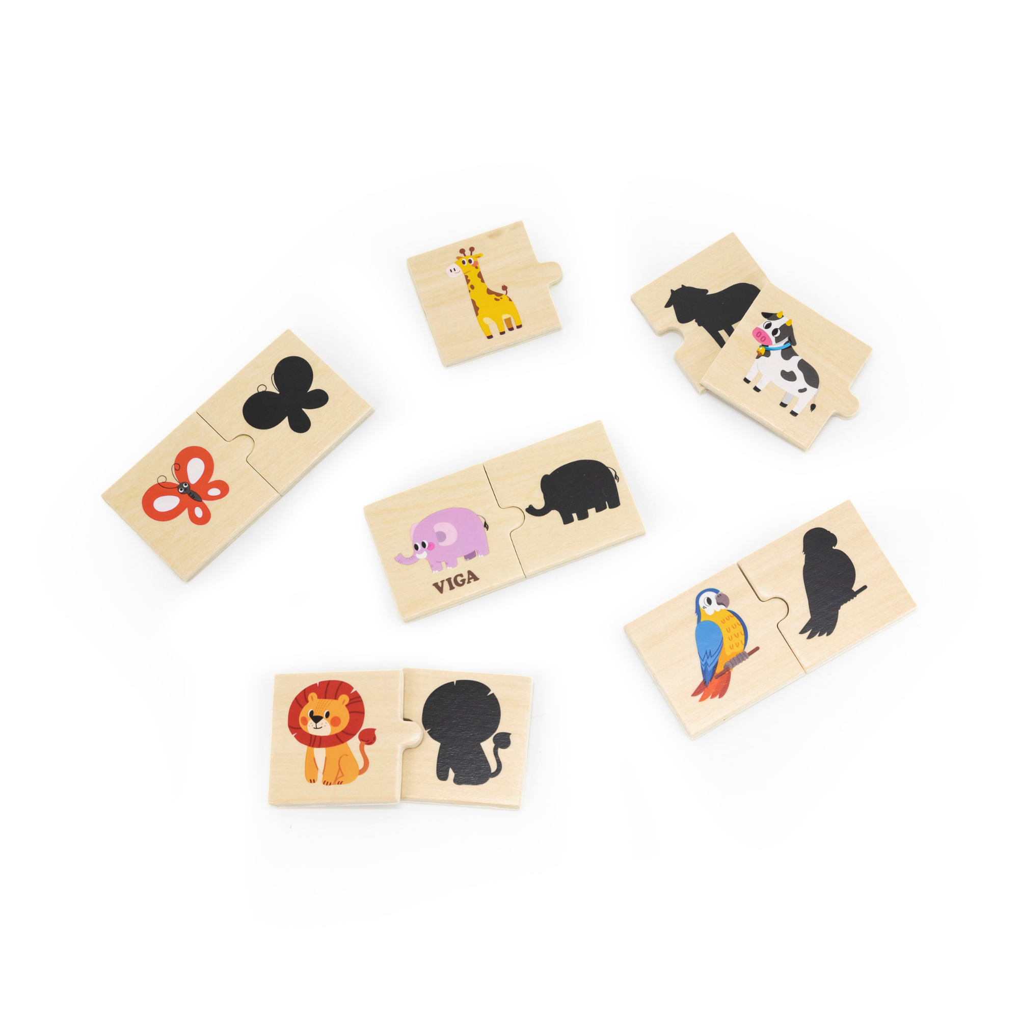 لعبة فيجا للربط، مطابقة الظلال، أحجية من ٢٤ قطعة، لعبة مونتيسوري خشبية، تُنمّي المهارات الحسية والإدراكية والحركية الدقيقة، غير سامة وصديقة للبيئة، مناسبة للأطفال من عمر ١٨ شهرًا فما فوق