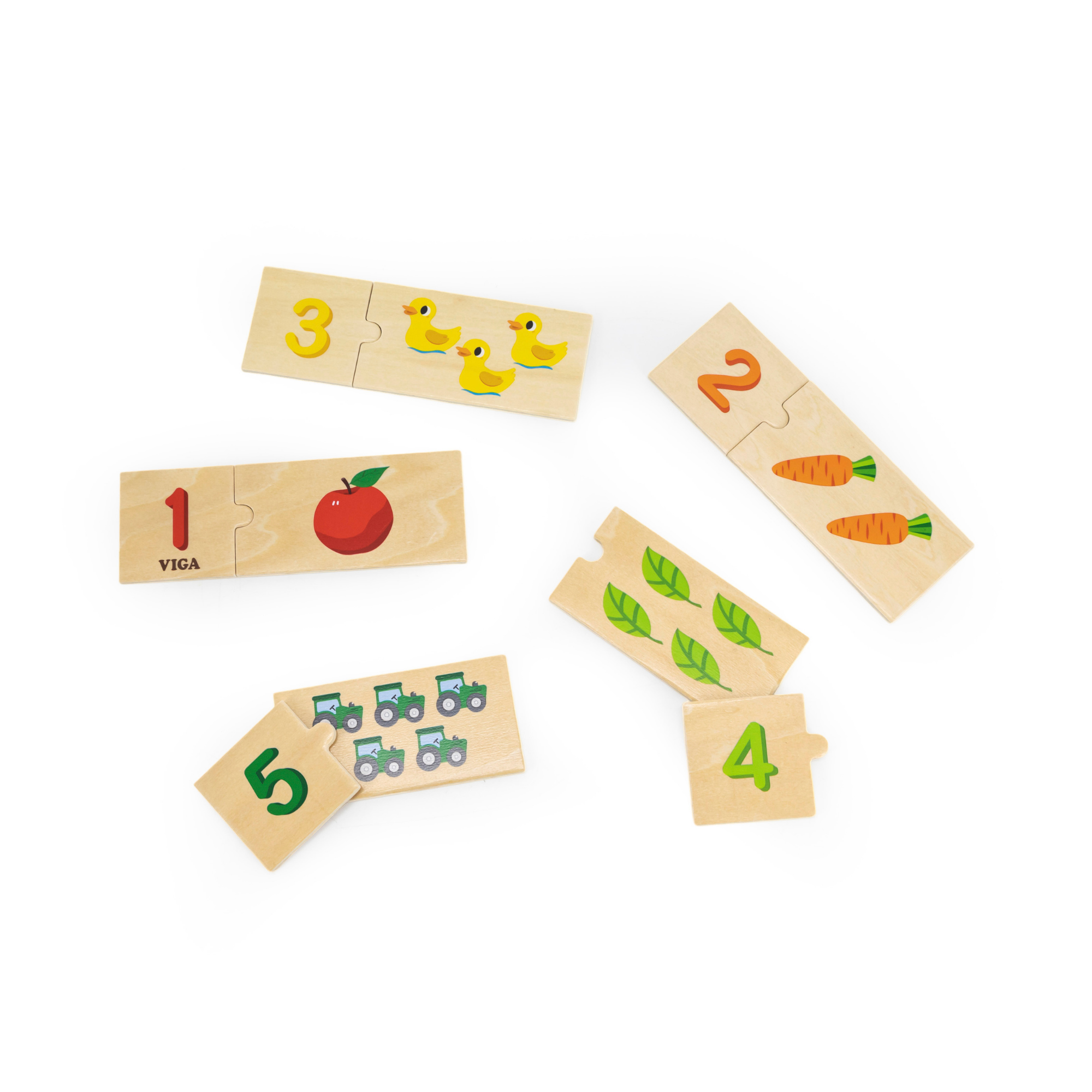 لعبة فيجا لربط الأرقام، مكونة من 20 قطعة، لعبة مونتيسوري خشبية، تنمي المهارات الحسية والإدراكية والحركية الدقيقة، غير سامة وصديقة للبيئة، مناسبة للأطفال من سن 18 شهرًا فما فوق