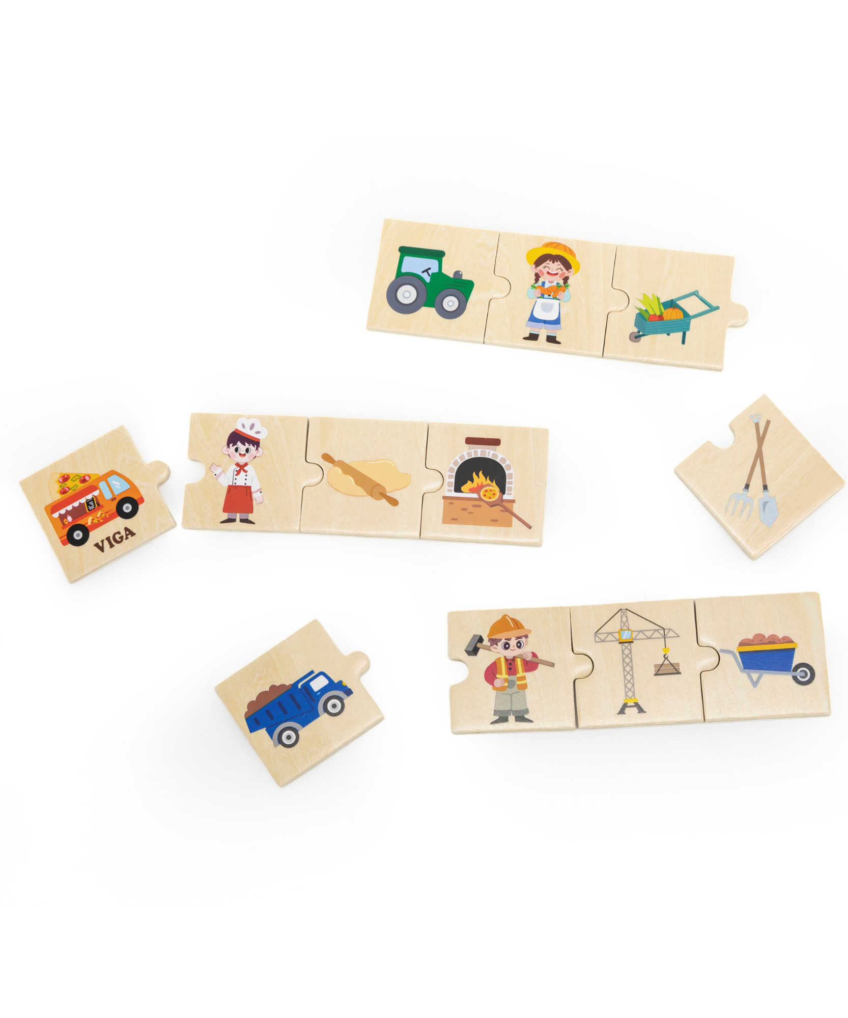 لعبة فيجا للربط، وظائف وأدوات، أحجية مطابقة ومزج من ٢٤ قطعة، لعبة مونتيسوري خشبية، تُنمّي المهارات الحسية والإدراكية والحركية الدقيقة، لعبة تعليمية غير سامة وصديقة للبيئة للأطفال، ١٨ شهرًا فأكثر