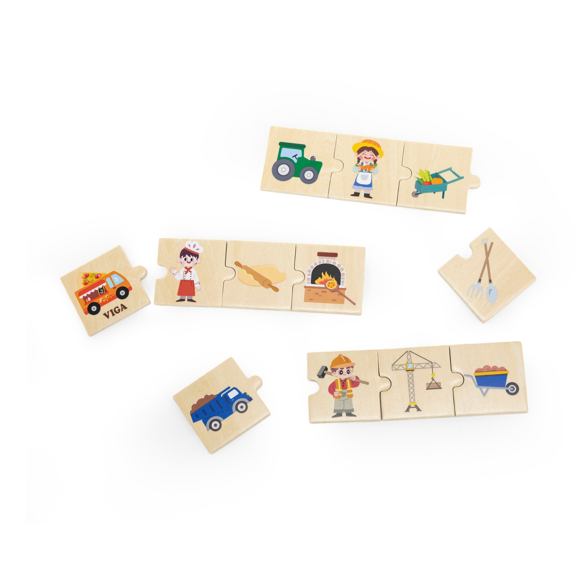 لعبة فيجا للربط، وظائف وأدوات، أحجية مطابقة ومزج من ٢٤ قطعة، لعبة مونتيسوري خشبية، تُنمّي المهارات الحسية والإدراكية والحركية الدقيقة، لعبة تعليمية غير سامة وصديقة للبيئة للأطفال، ١٨ شهرًا فأكثر