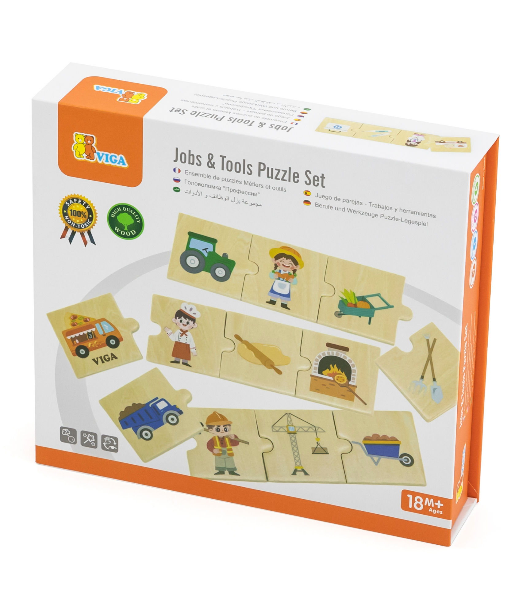 لعبة فيجا للربط، وظائف وأدوات، أحجية مطابقة ومزج من ٢٤ قطعة، لعبة مونتيسوري خشبية، تُنمّي المهارات الحسية والإدراكية والحركية الدقيقة، لعبة تعليمية غير سامة وصديقة للبيئة للأطفال، ١٨ شهرًا فأكثر