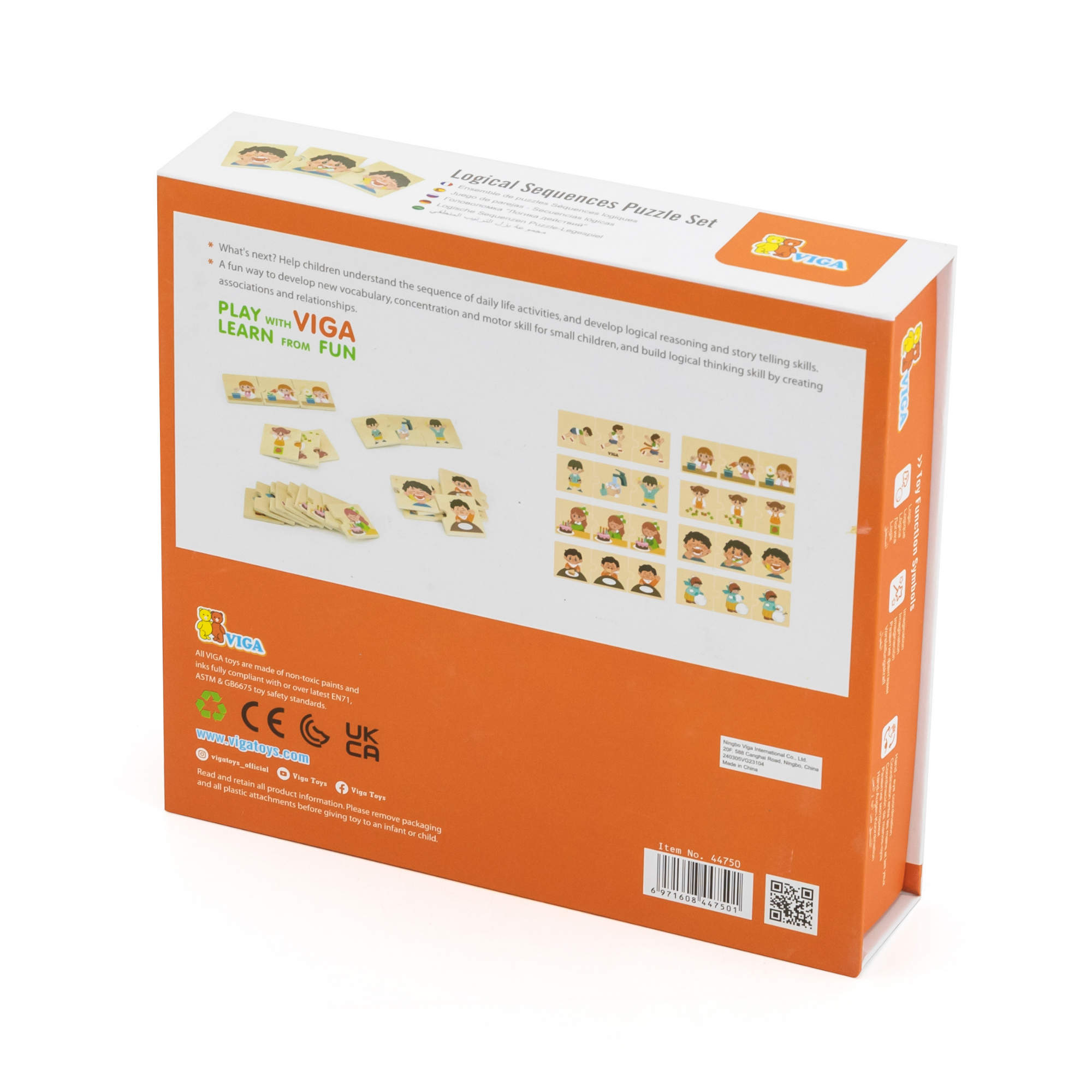 تسلسلات فيجا المنطقية، نشاط يومي، أحجية مطابقة ومزج من 24 قطعة، لعبة مونتيسوري خشبية، تُنمّي المهارات الحسية والإدراكية والحركية الدقيقة، لعبة تعليمية غير سامة وصديقة للبيئة للأطفال، من عمر 18 شهرًا فما فوق