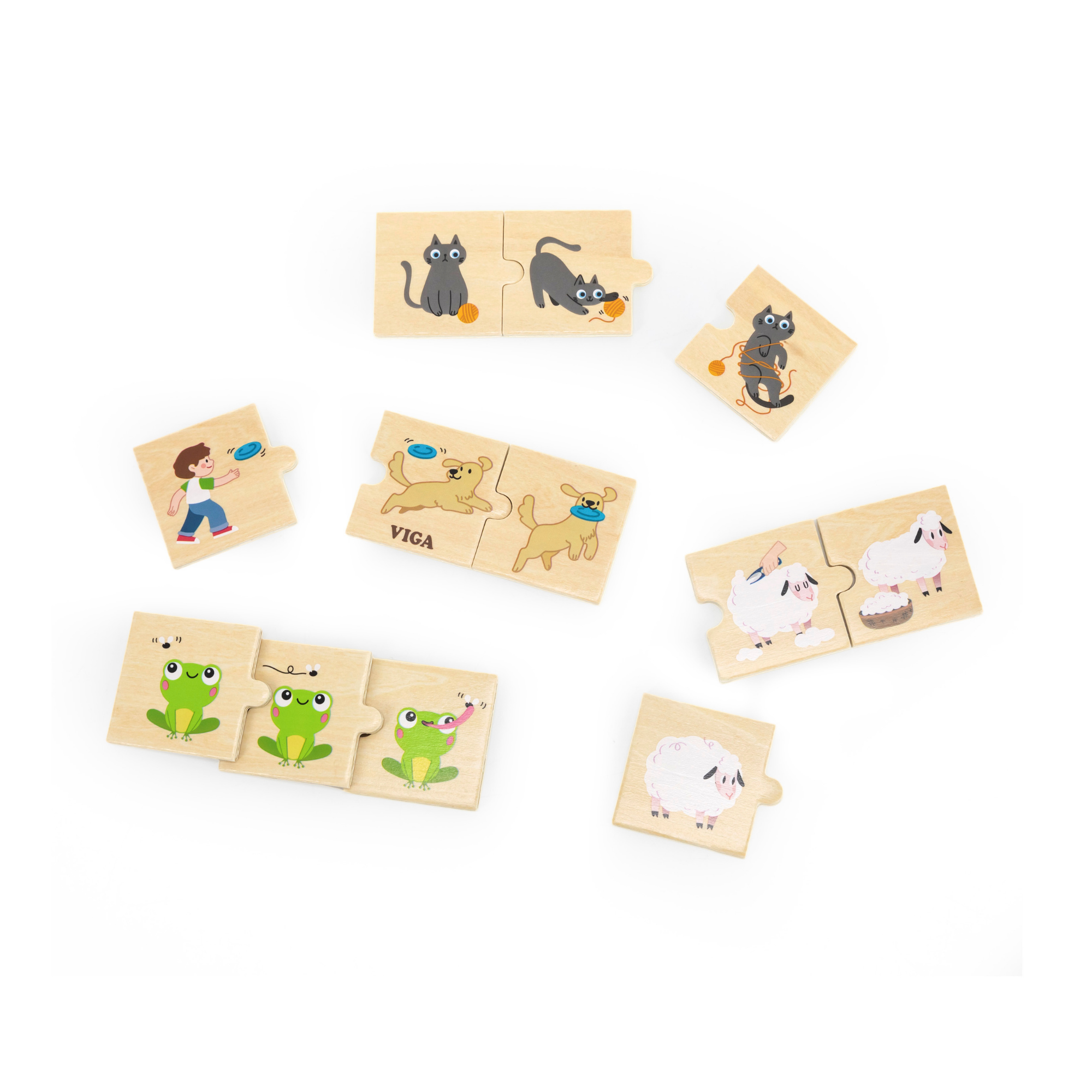 Viga Logical Sequences, Animals & Nature, 24 Piece Mix & Match Puzzle, Montessori Wooden Toy, Develops Sensory, Cognitive & Fine Motor Skills, Non-Toxic & Eco-friendly Kids Educational Toy, 18M+