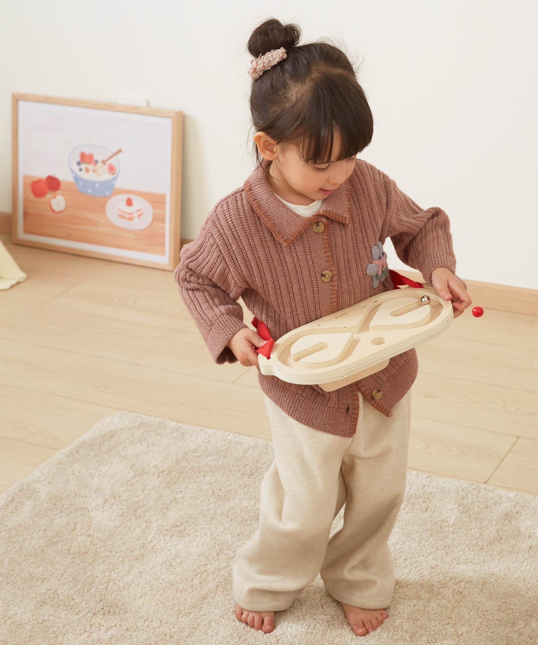 لعبة توازن الجسم من فيجا، أحجية الكرة في المتاهة، لعبة مونتيسوري الخشبية، تُنمّي المهارات الحسية والإدراكية والحركية الدقيقة، لعبة تعليمية للأطفال غير سامة وصديقة للبيئة، مناسبة للأولاد والبنات من عمر 3 سنوات فما فوق