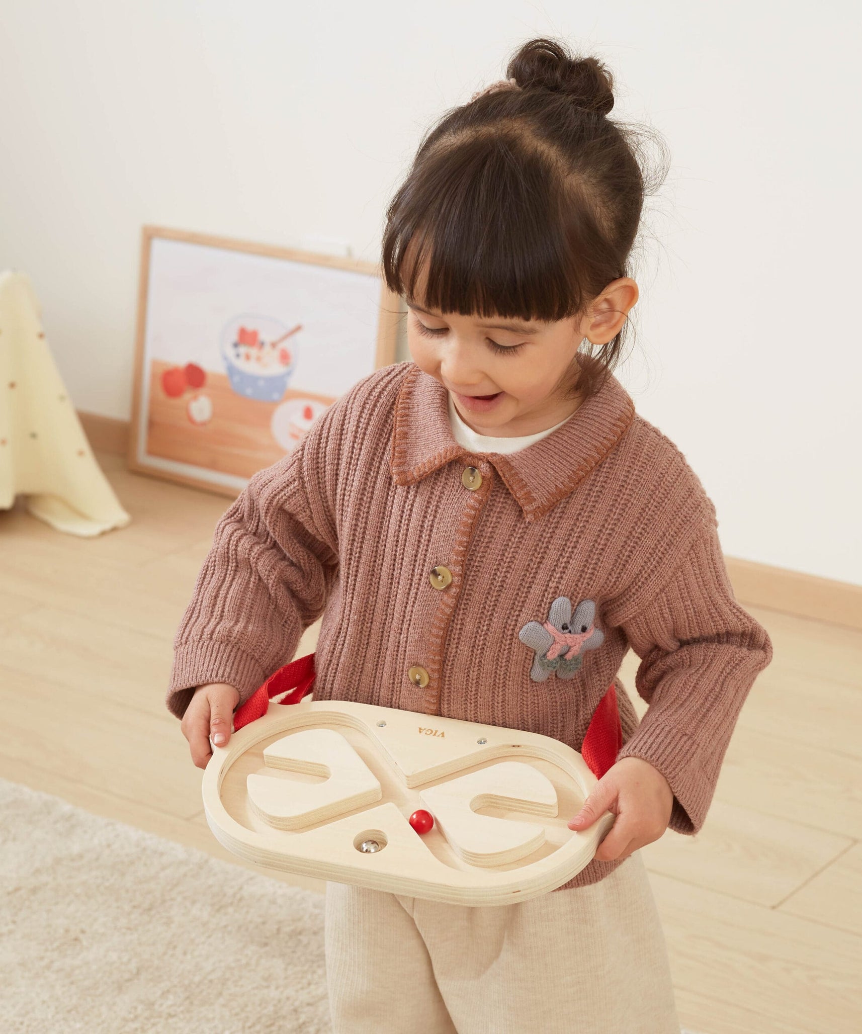 لعبة توازن الجسم من فيجا، أحجية الكرة في المتاهة، لعبة مونتيسوري الخشبية، تُنمّي المهارات الحسية والإدراكية والحركية الدقيقة، لعبة تعليمية للأطفال غير سامة وصديقة للبيئة، مناسبة للأولاد والبنات من عمر 3 سنوات فما فوق