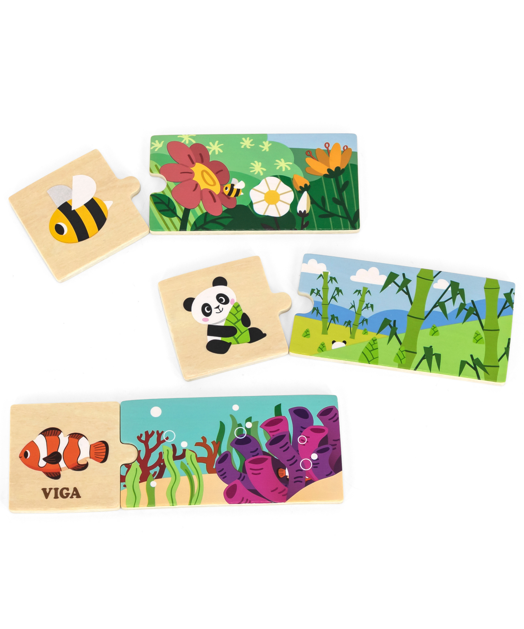 لعبة فيجا للربط، منازل الحيوانات، أحجية مطابقة ومزج من 20 قطعة، لعبة مونتيسوري خشبية، تُنمّي المهارات الحسية والإدراكية والحركية الدقيقة، لعبة تعليمية غير سامة وصديقة للبيئة للأطفال، مناسبة للأعمار من 18 شهرًا فما فوق