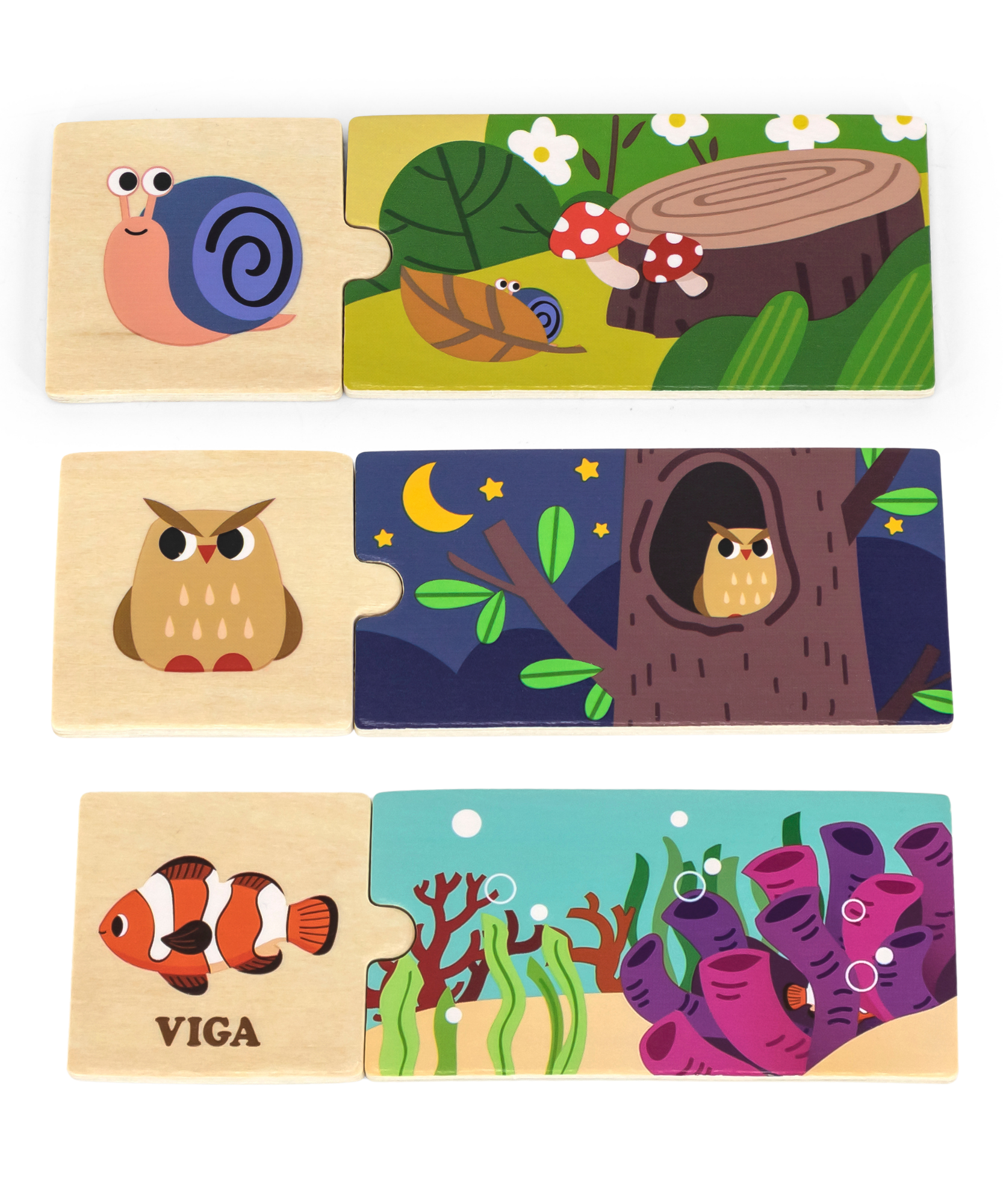 لعبة فيجا للربط، منازل الحيوانات، أحجية مطابقة ومزج من 20 قطعة، لعبة مونتيسوري خشبية، تُنمّي المهارات الحسية والإدراكية والحركية الدقيقة، لعبة تعليمية غير سامة وصديقة للبيئة للأطفال، مناسبة للأعمار من 18 شهرًا فما فوق