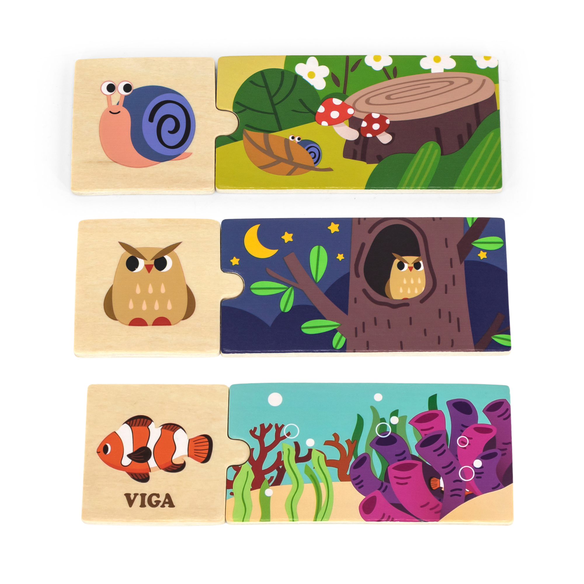 لعبة فيجا للربط، منازل الحيوانات، أحجية مطابقة ومزج من 20 قطعة، لعبة مونتيسوري خشبية، تُنمّي المهارات الحسية والإدراكية والحركية الدقيقة، لعبة تعليمية غير سامة وصديقة للبيئة للأطفال، مناسبة للأعمار من 18 شهرًا فما فوق