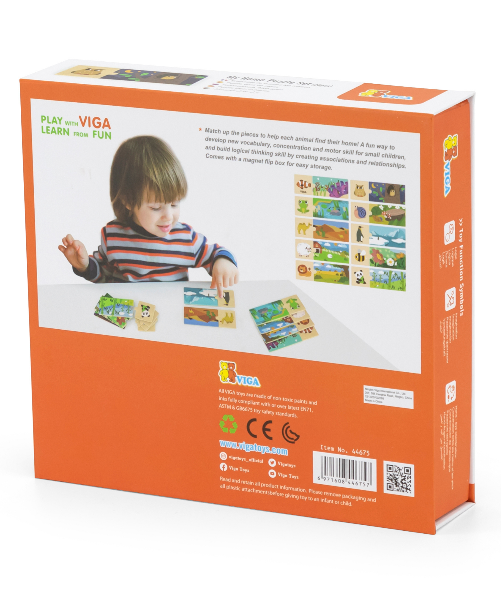 لعبة فيجا للربط، منازل الحيوانات، أحجية مطابقة ومزج من 20 قطعة، لعبة مونتيسوري خشبية، تُنمّي المهارات الحسية والإدراكية والحركية الدقيقة، لعبة تعليمية غير سامة وصديقة للبيئة للأطفال، مناسبة للأعمار من 18 شهرًا فما فوق