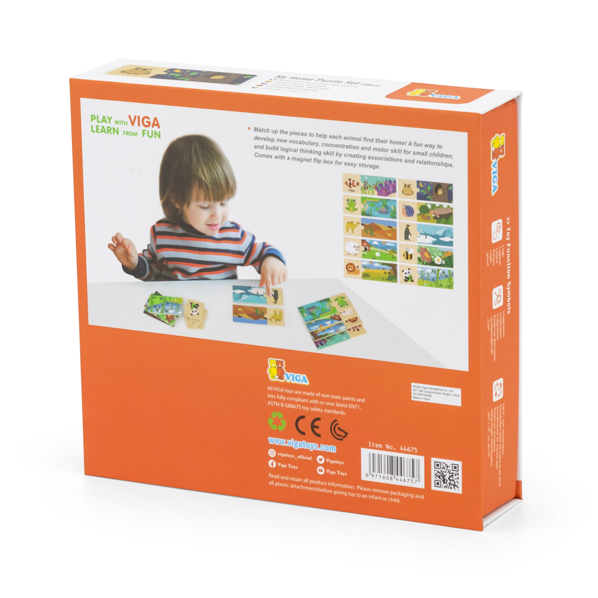 لعبة فيجا للربط، منازل الحيوانات، أحجية مطابقة ومزج من 20 قطعة، لعبة مونتيسوري خشبية، تُنمّي المهارات الحسية والإدراكية والحركية الدقيقة، لعبة تعليمية غير سامة وصديقة للبيئة للأطفال، مناسبة للأعمار من 18 شهرًا فما فوق